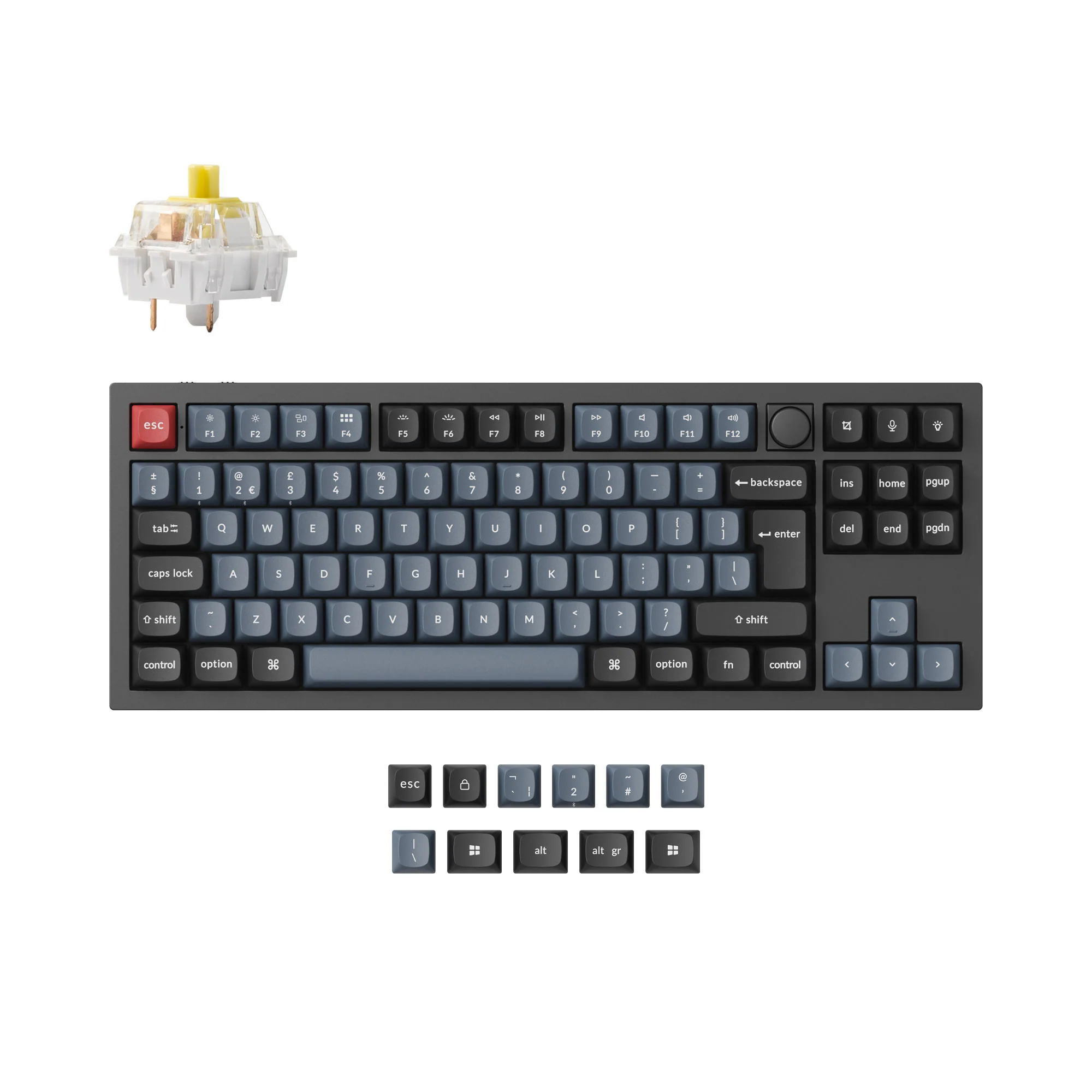 Coleção de Teclado Mecânico Personalizado Sem Fio Keychron Q3 Pro QMK/VIA com Layout ISO