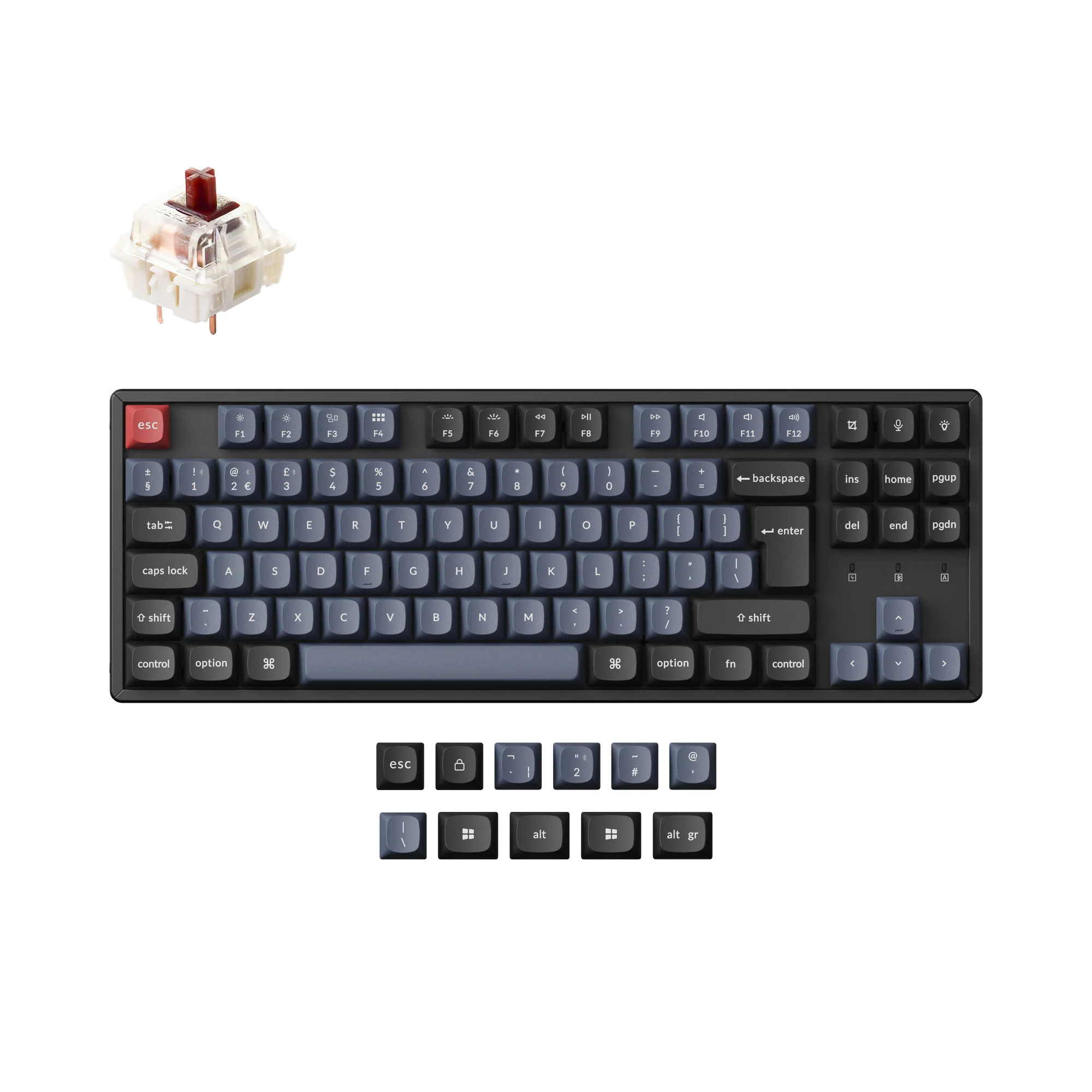 Colección de teclado mecánico inalámbrico Keychron K8 Pro QMK/VIA con distribución ISO