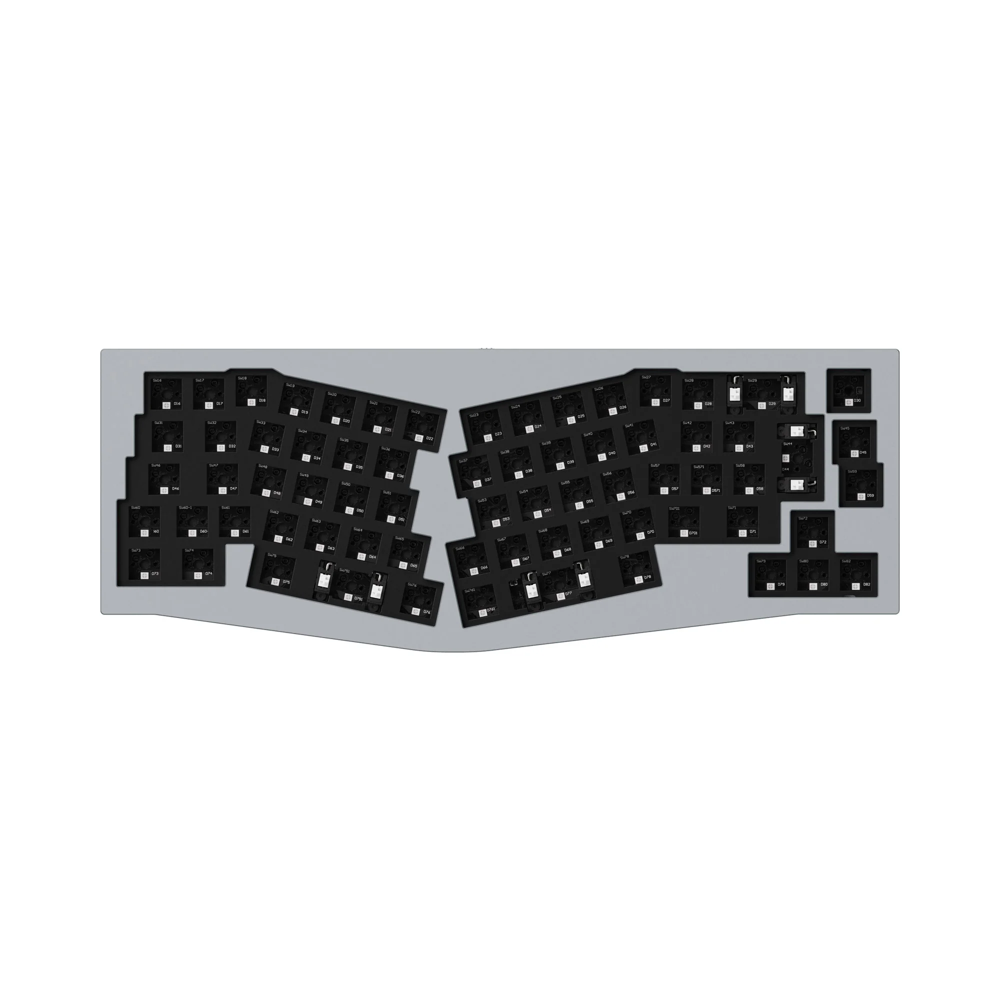 Teclado Mecânico Personalizado QMK Keychron Q8 (Layout Alice) - Coleção de Layout ISO