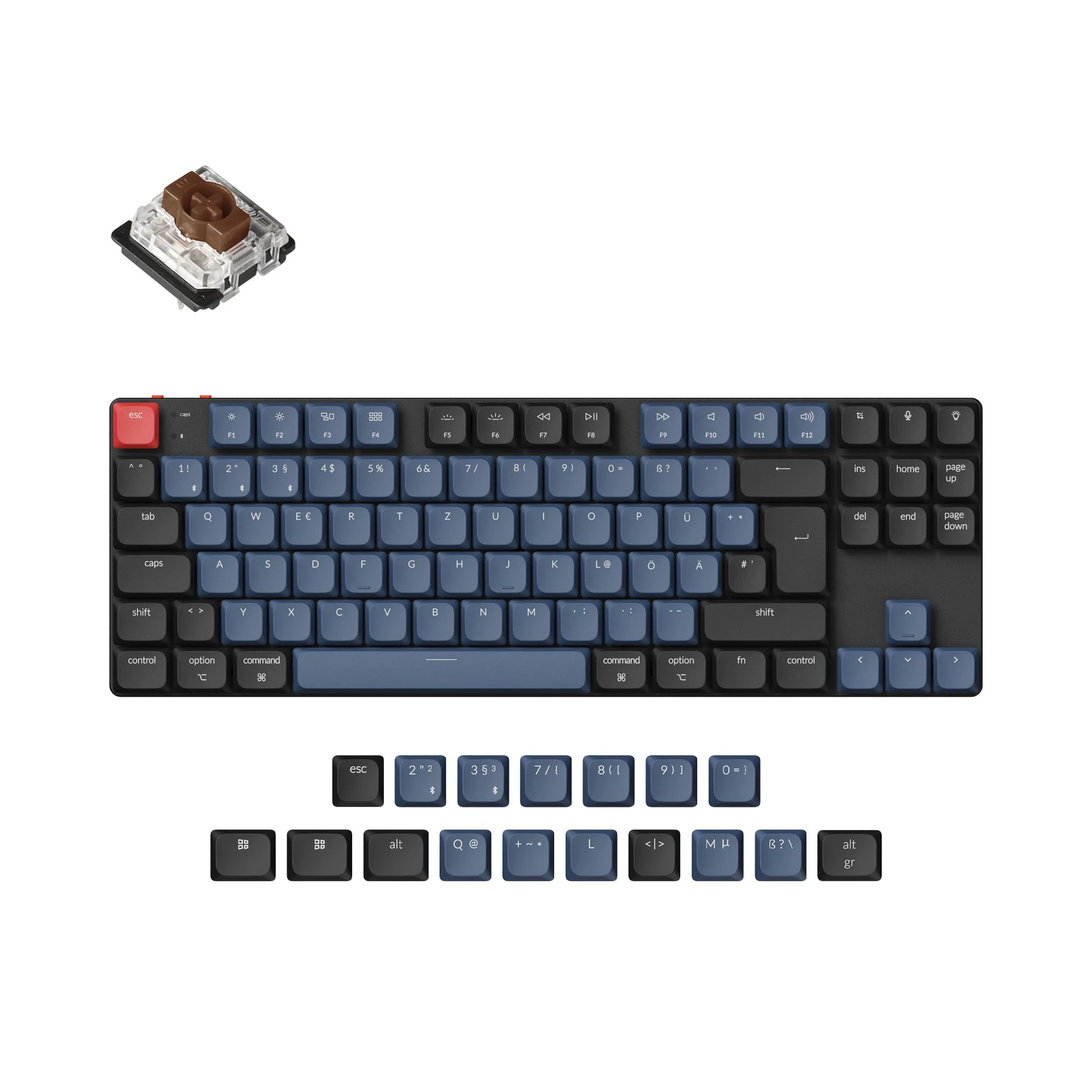 Keychron K1 Pro teclado mecánico inalámbrico personalizable QMK/VIA - colección de distribución ISO