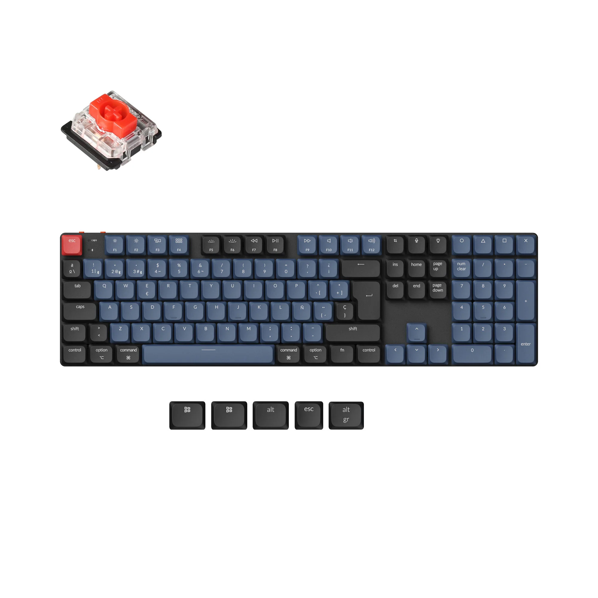 Coleção de teclado mecânico personalizado sem fio Keychron K5 Pro QMK/VIA layout ISO