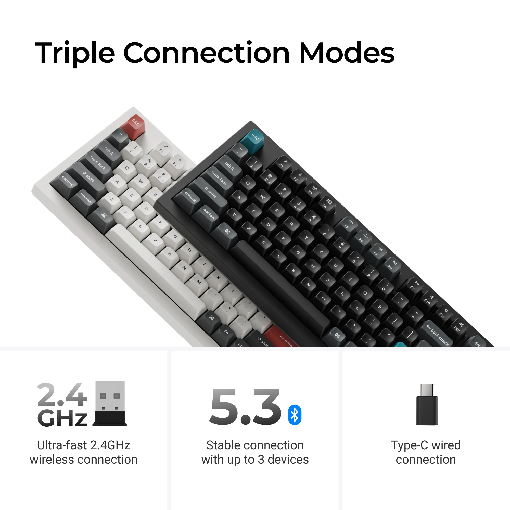 Teclado mecânico personalizado sem fio Keychron Q5 Ultra 8K