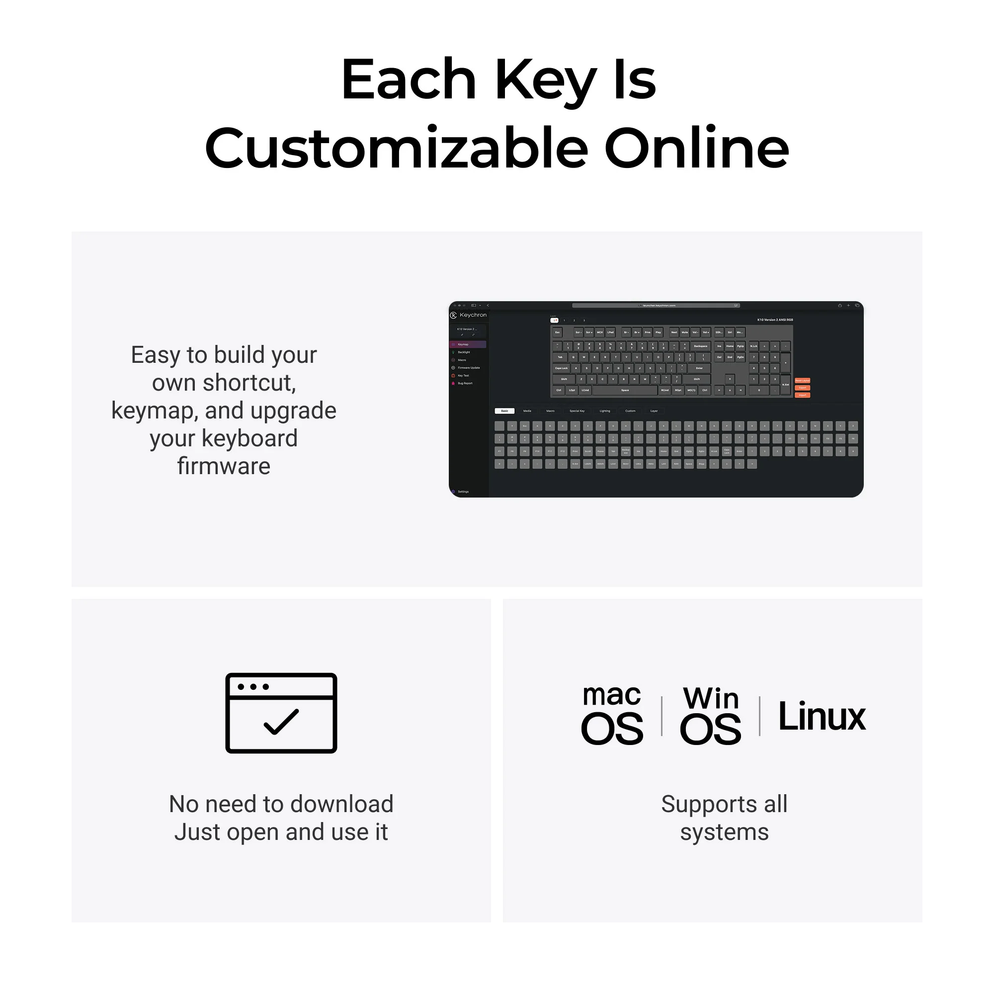 Keychron K10 QMK langaton mekaaninen näppäimistö (versio 2)