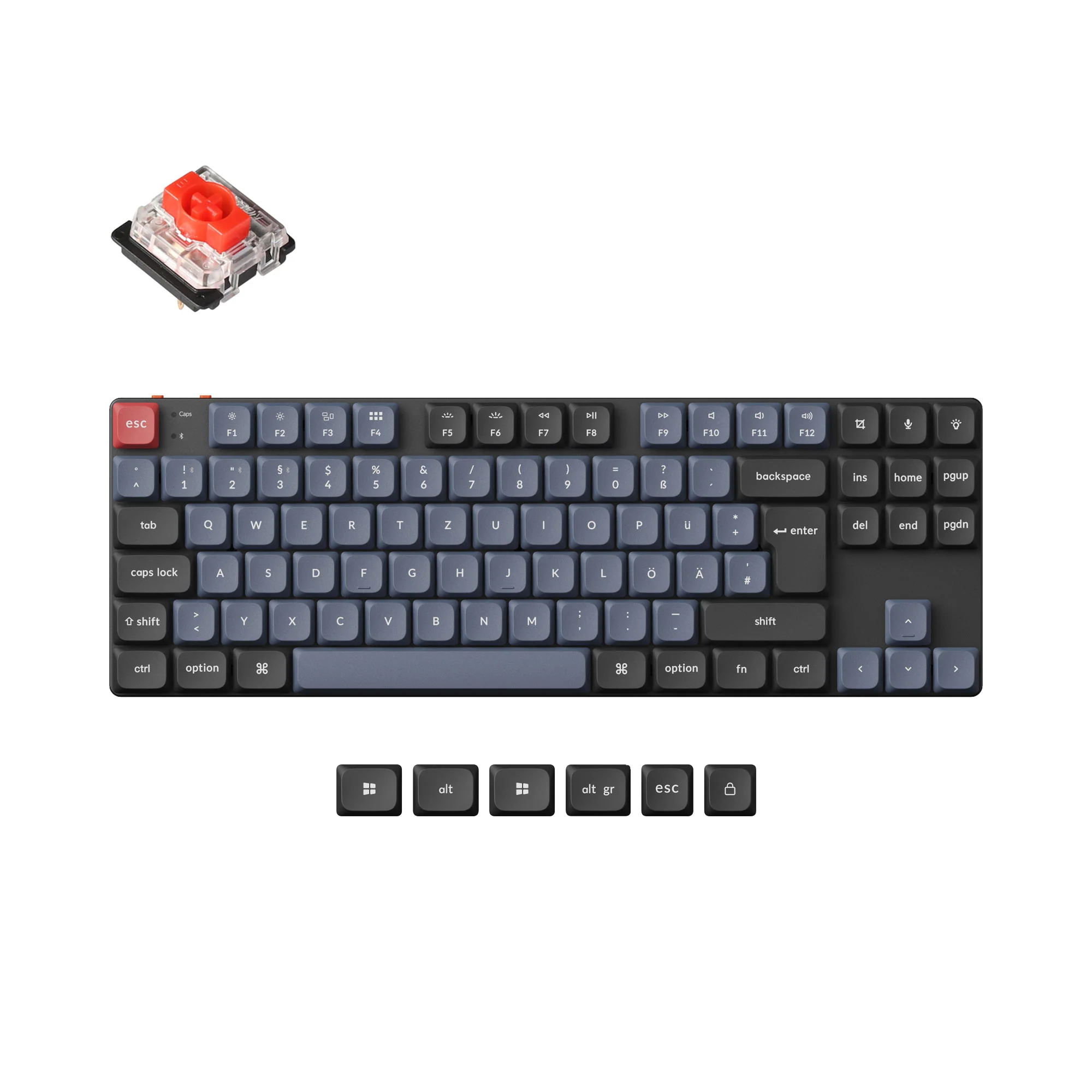 Keychron K1 Pro teclado mecánico inalámbrico personalizable QMK/VIA - colección de distribución ISO