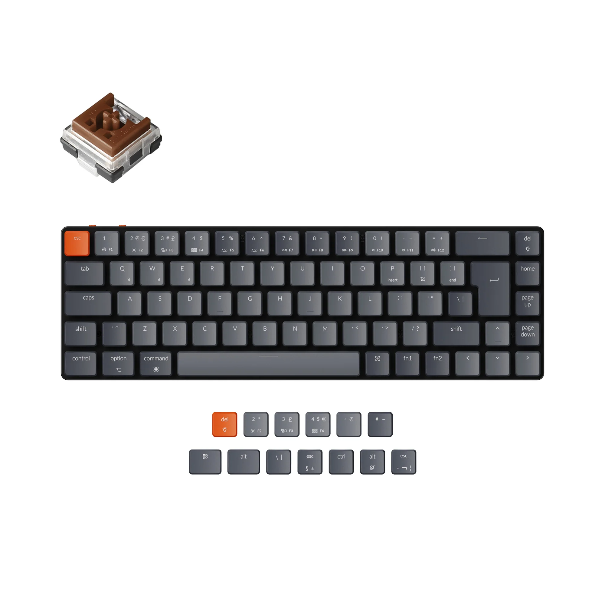 Keychron K7 Ultra-slim trådløst mekanisk tastatur (UK ISO-layout)