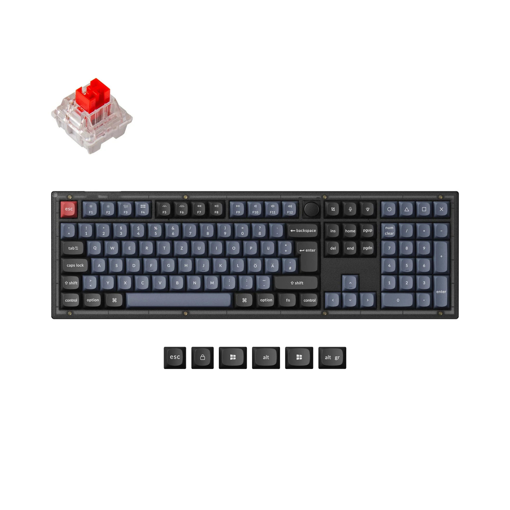 Keychron V6 QMK Customowa klawiatura mechaniczna – kolekcja układów ISO