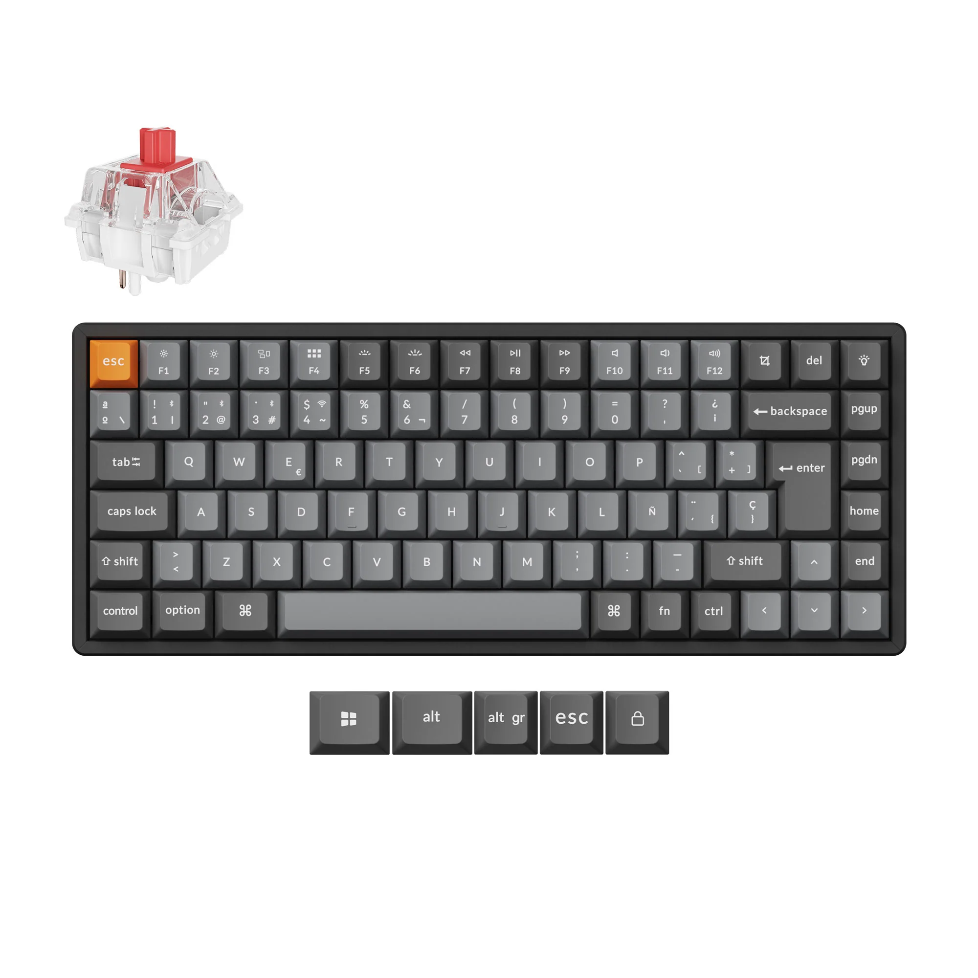 Keychron K2 Max Teclado mecánico inalámbrico QMK, colección de distribución ISO