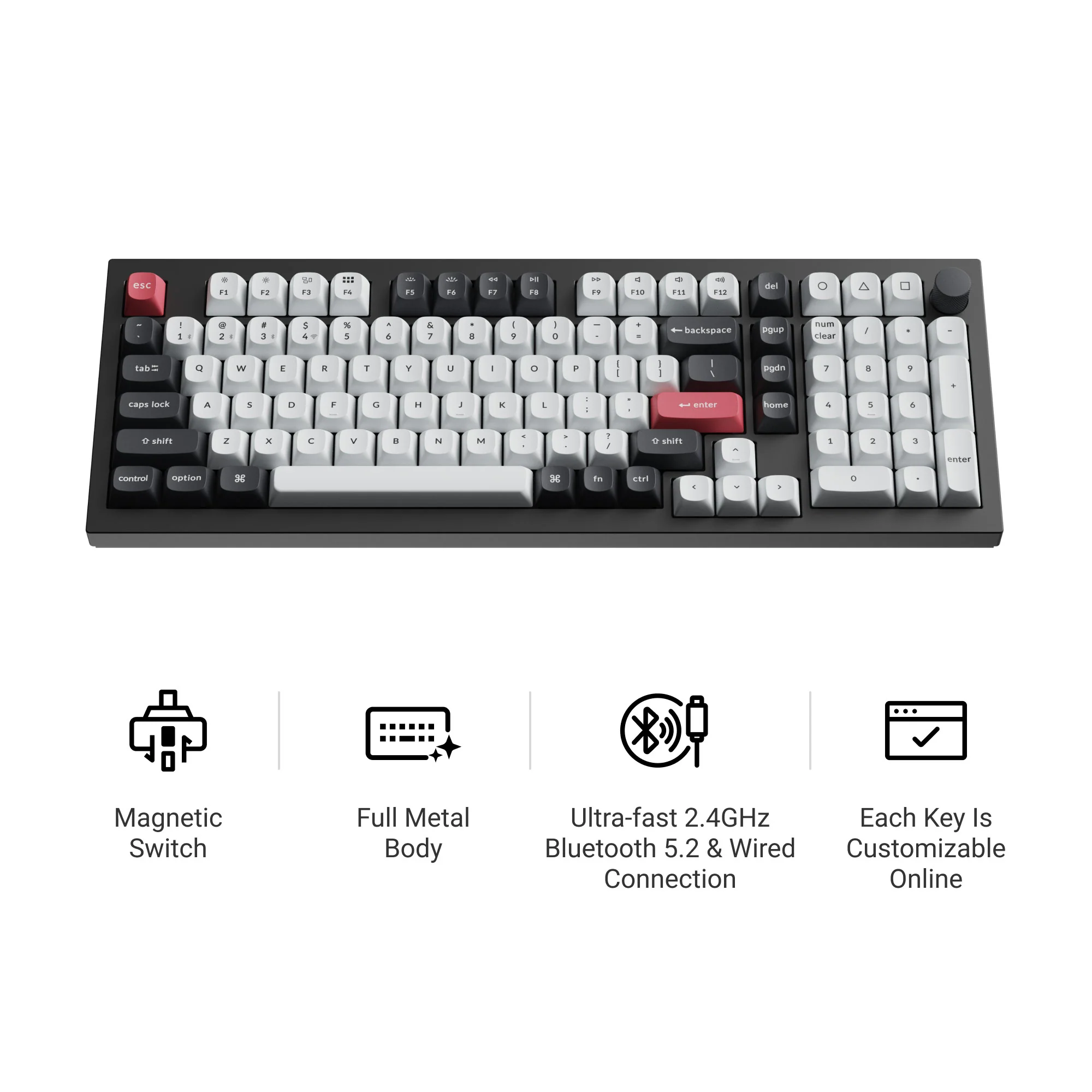 Keychron Q5 HE QMK langaton custom-näppäimistö
