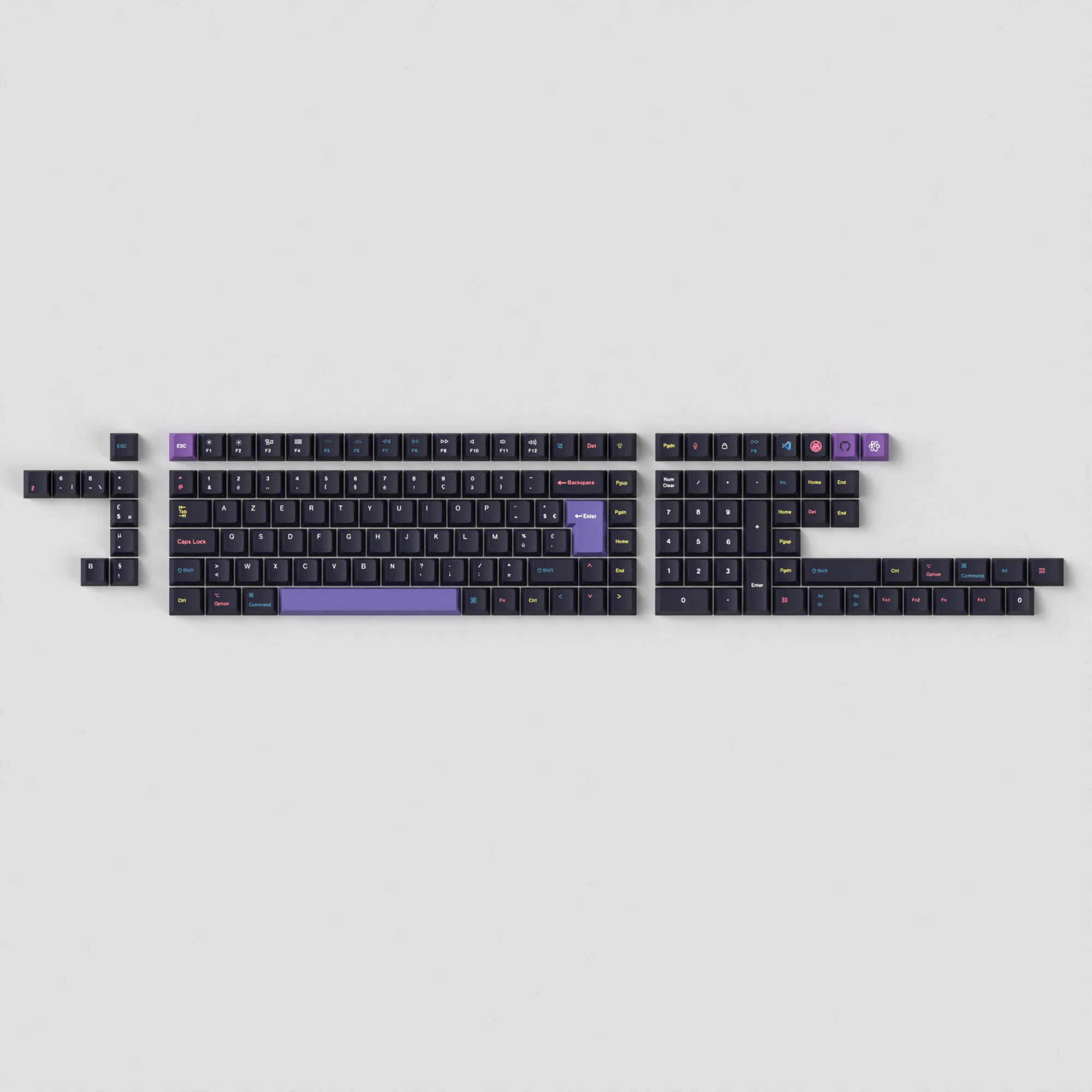 ISO Cherry Profile Dye-Sub PBT Komplet Keycap-sæt - Developer