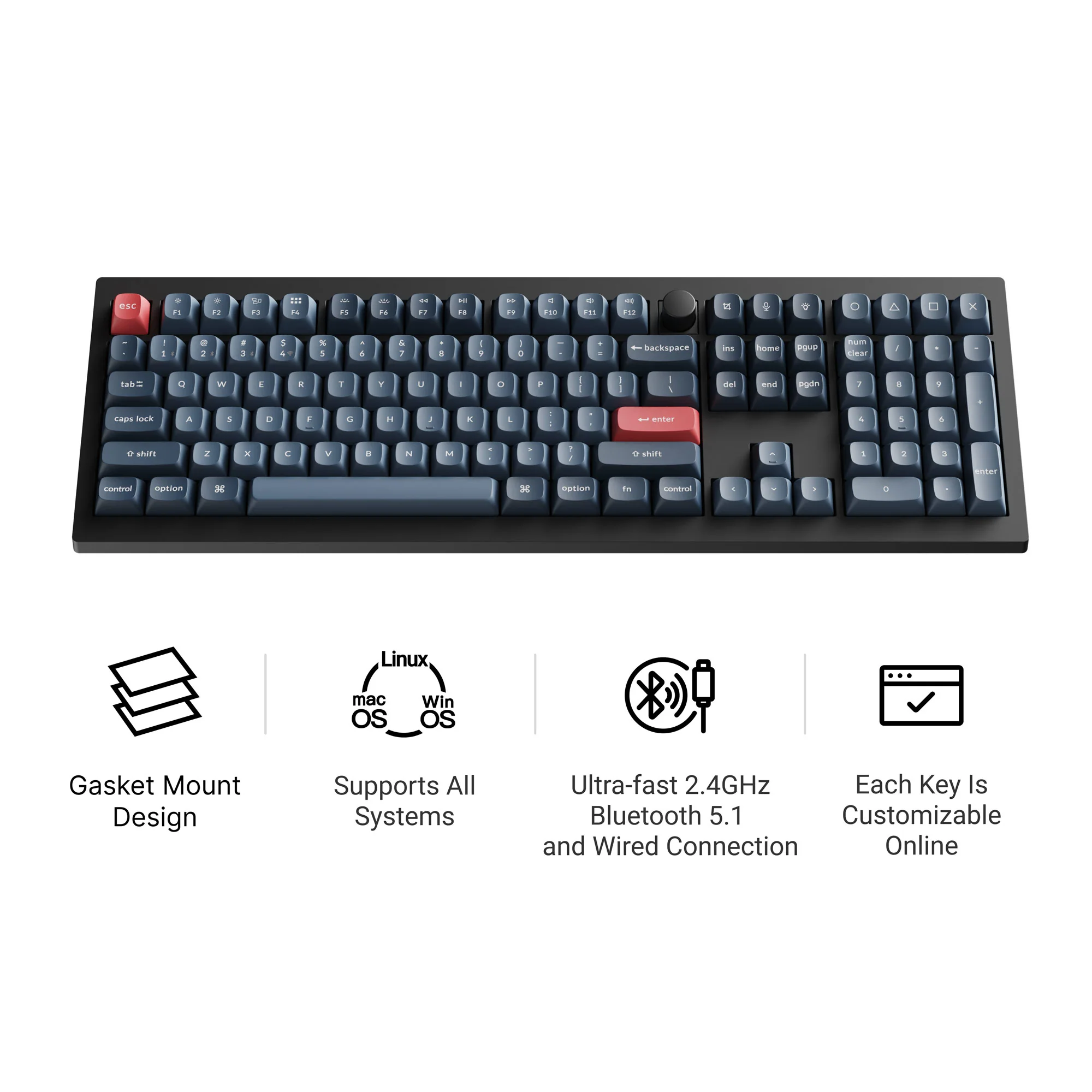 Keychron V6 Max QMK/VIA Teclado mecánico inalámbrico personalizado