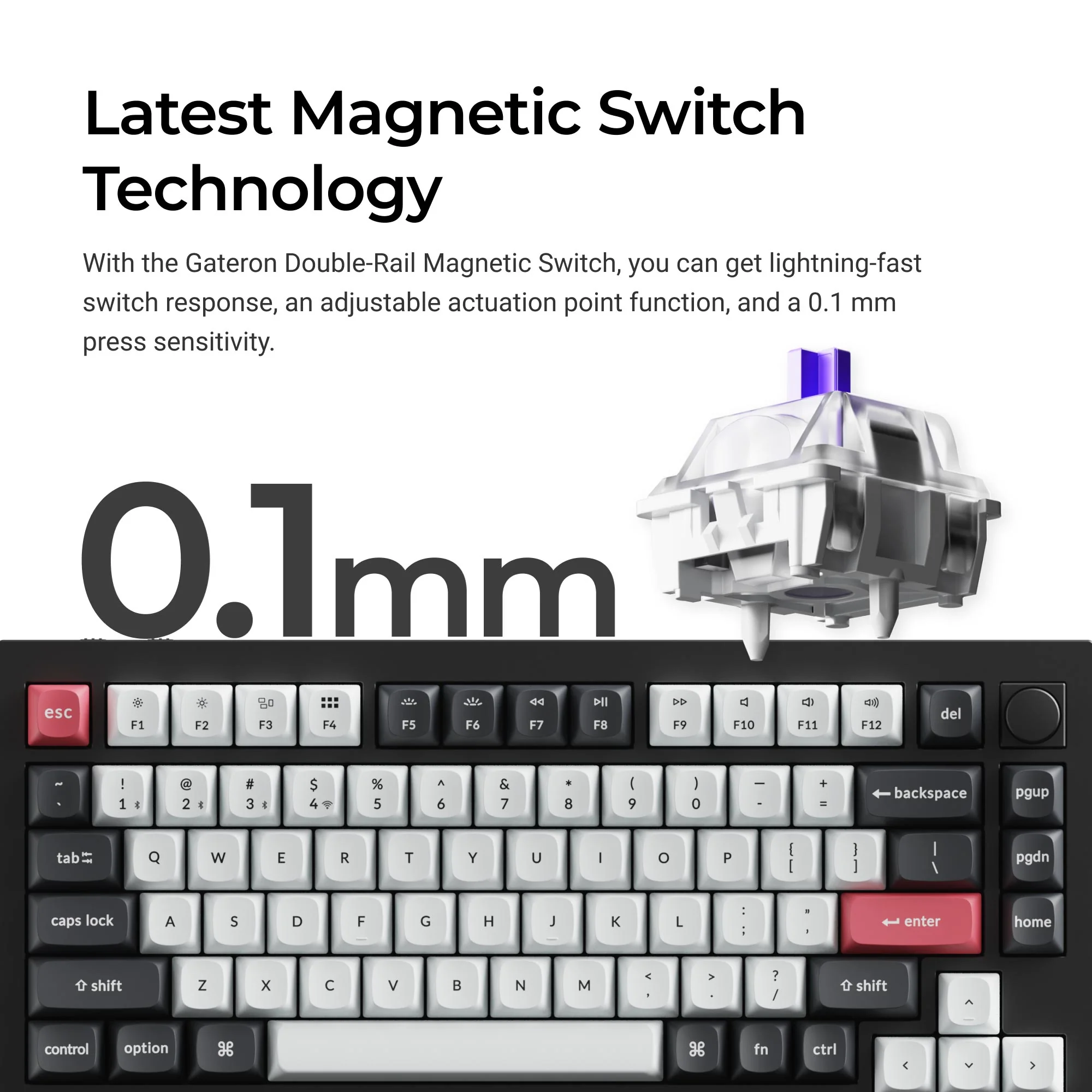 Keychron Q1 HE QMK Teclado Personalizável Sem Fio