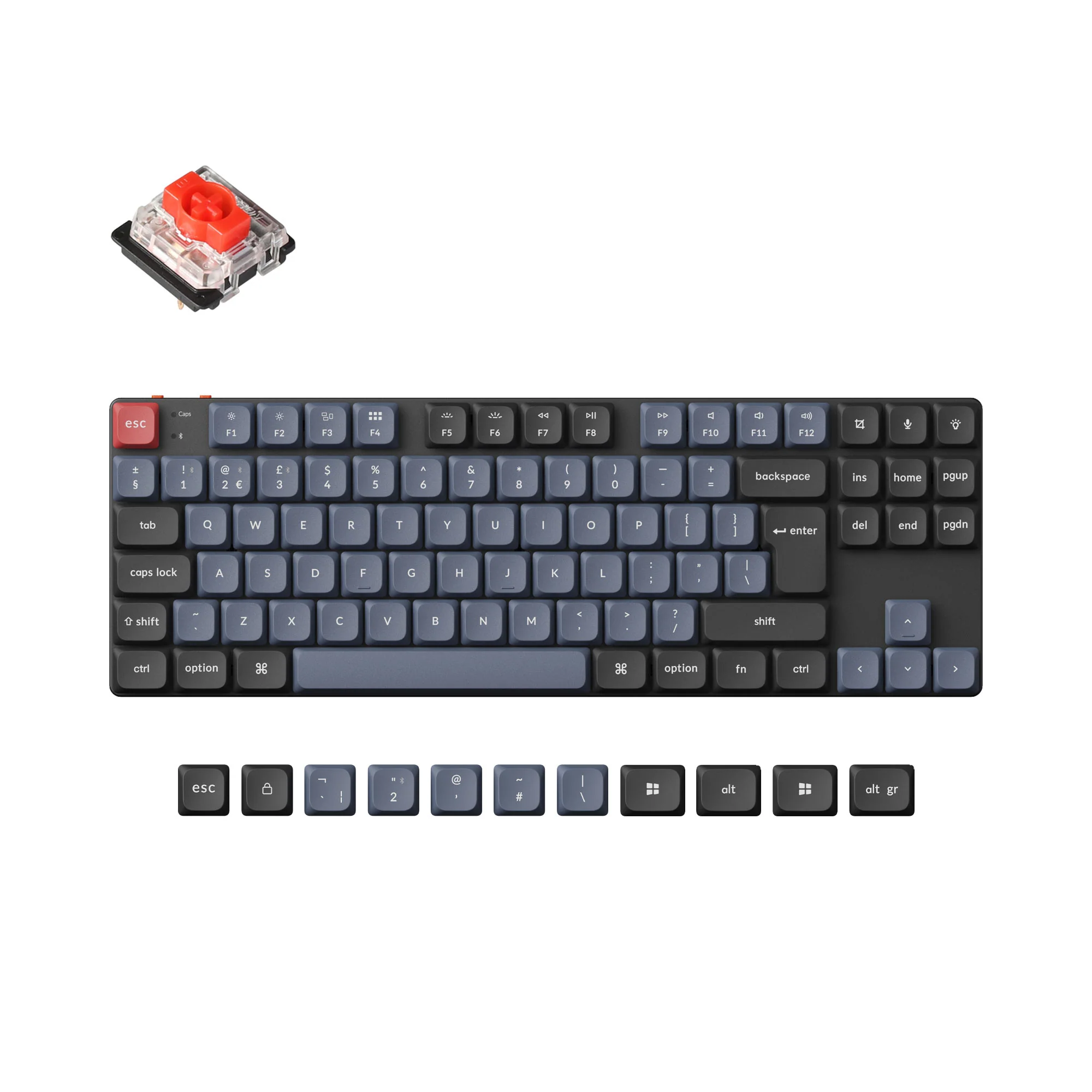 Keychron K1 Pro teclado mecánico inalámbrico personalizable QMK/VIA - colección de distribución ISO