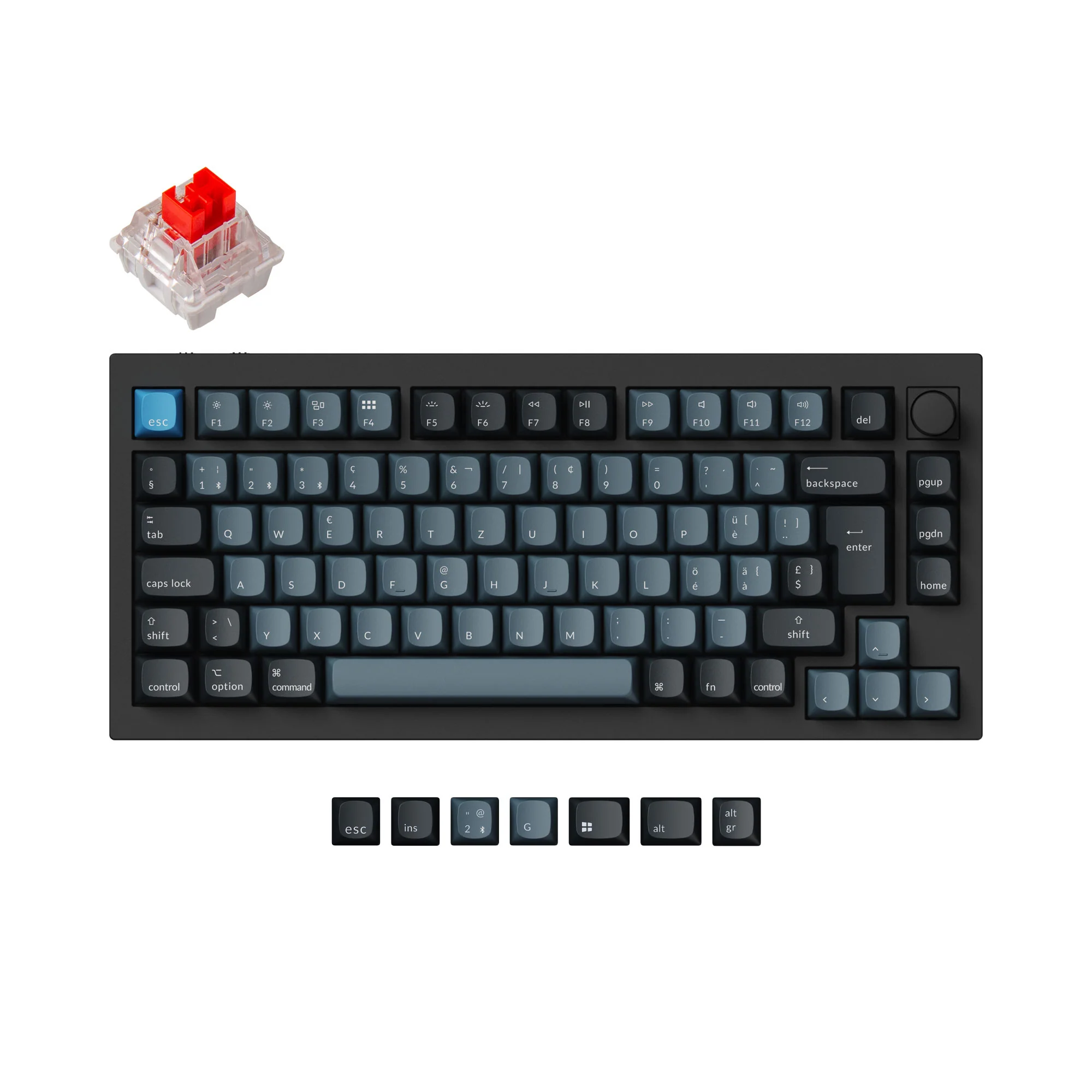 Keychron Q1 Pro QMK/VIA langaton Custom-mekaaninen näppäimistö ISO-asettelukokoelma