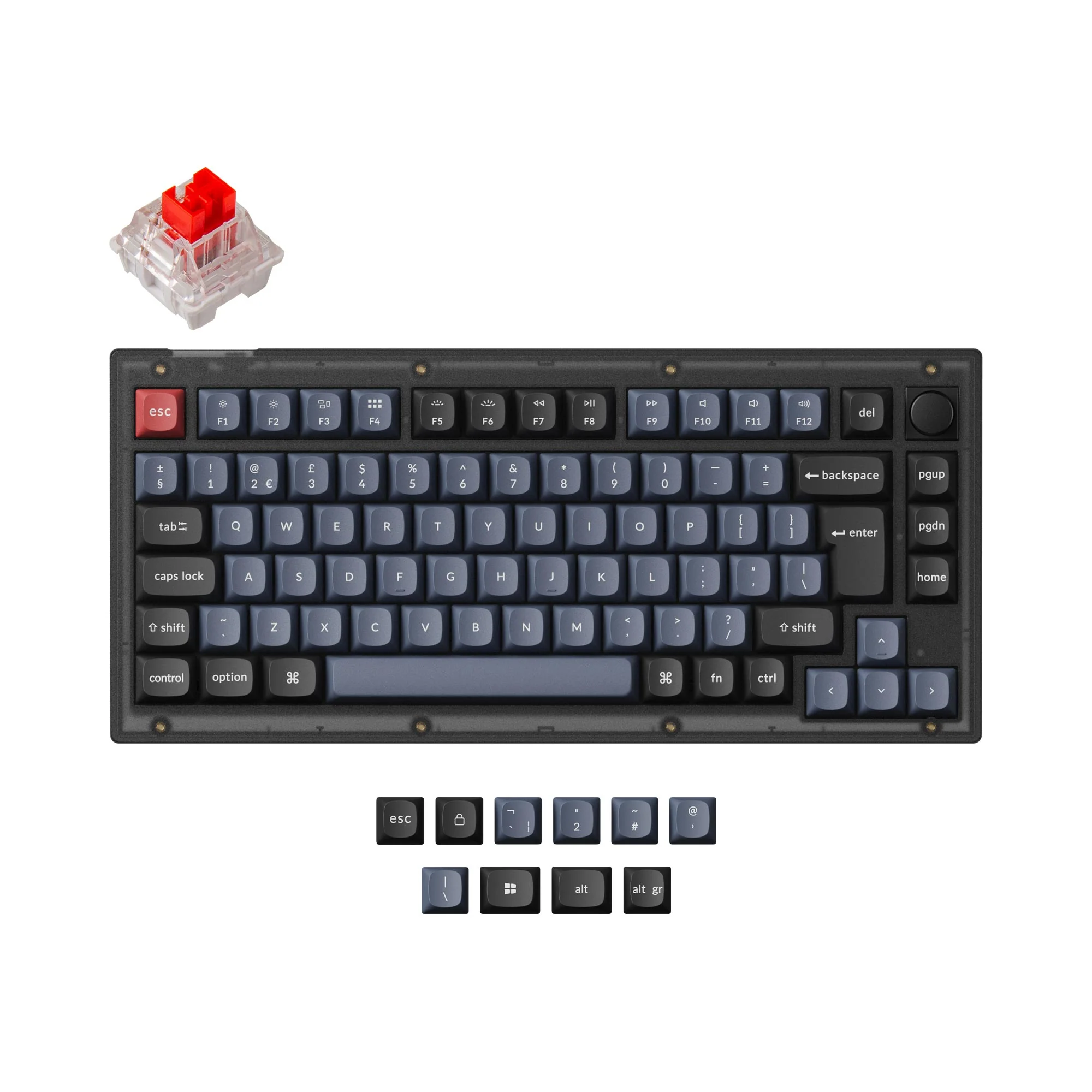 Keychron V1 QMK Custom mekanisk tastatur ISO-layout-kollektion