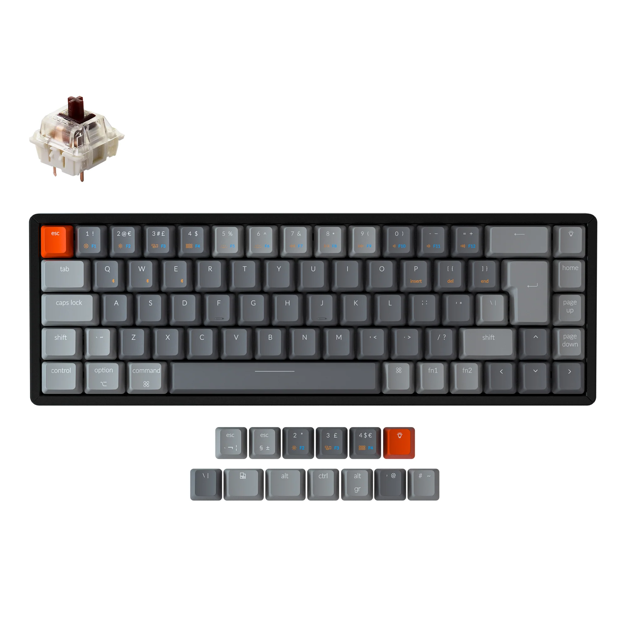 Keychron K6 trådløst mekanisk tastatur (UK ISO-layout)