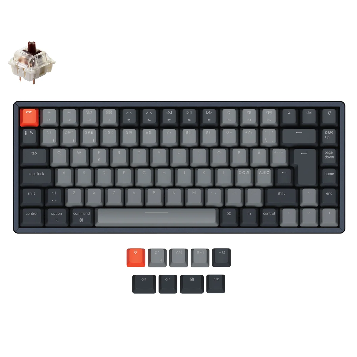 Keychron K2 draadloos mechanisch toetsenbord (Noordse ISO-indeling) - versie 2