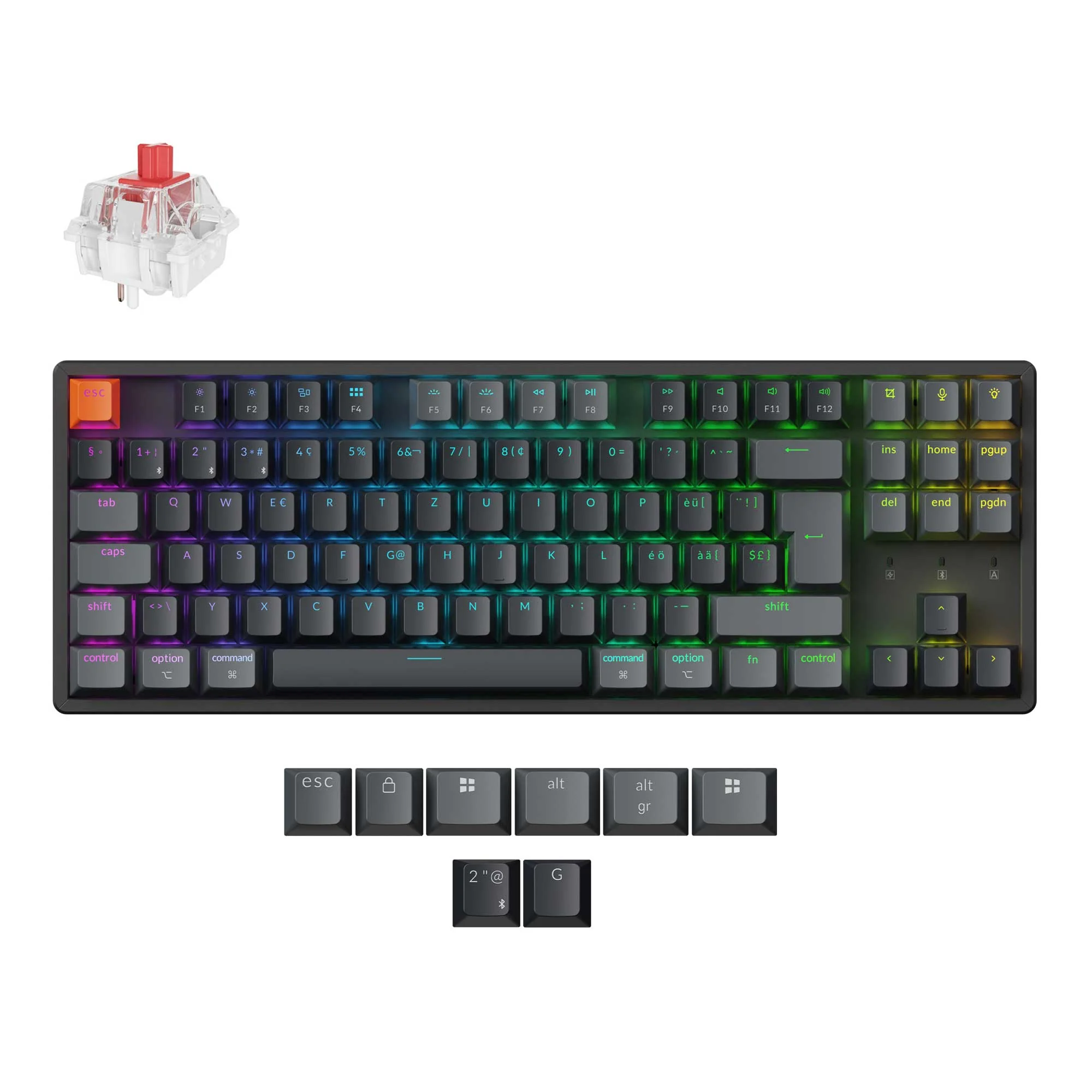 Keychron K8 QMK Wireless Mechanical Keyboard ISO Layout Collection (Version 2)