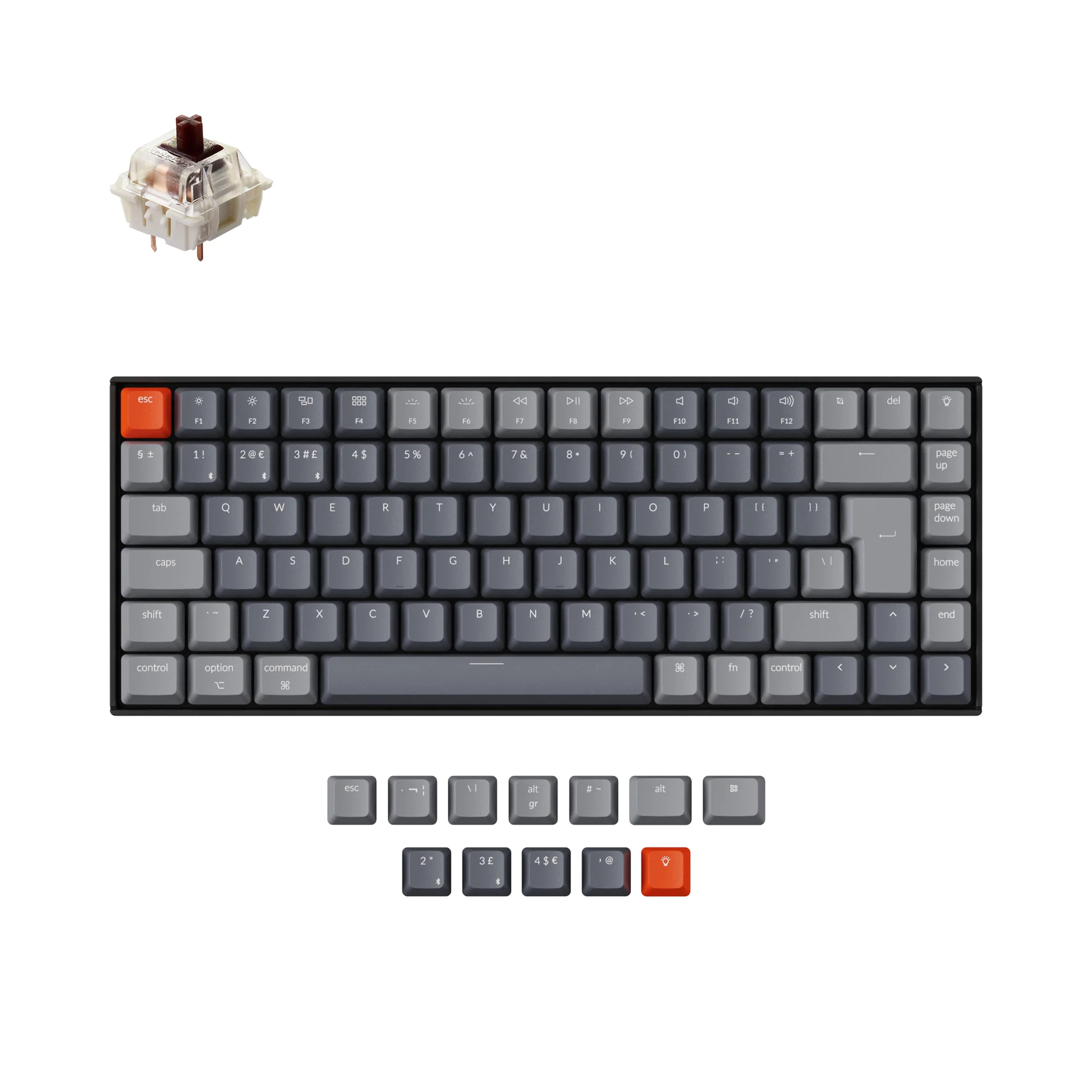 Teclado mecánico inalámbrico Keychron K2 (distribución ISO UK) - Versión 2