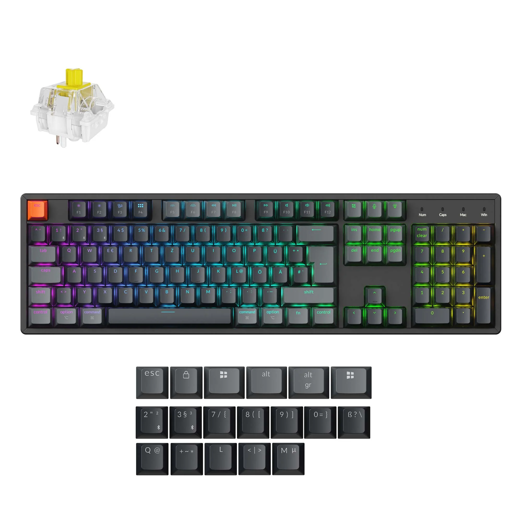 Keychron K10 Teclado mecánico inalámbrico QMK (distribución ISO) - Versión 2