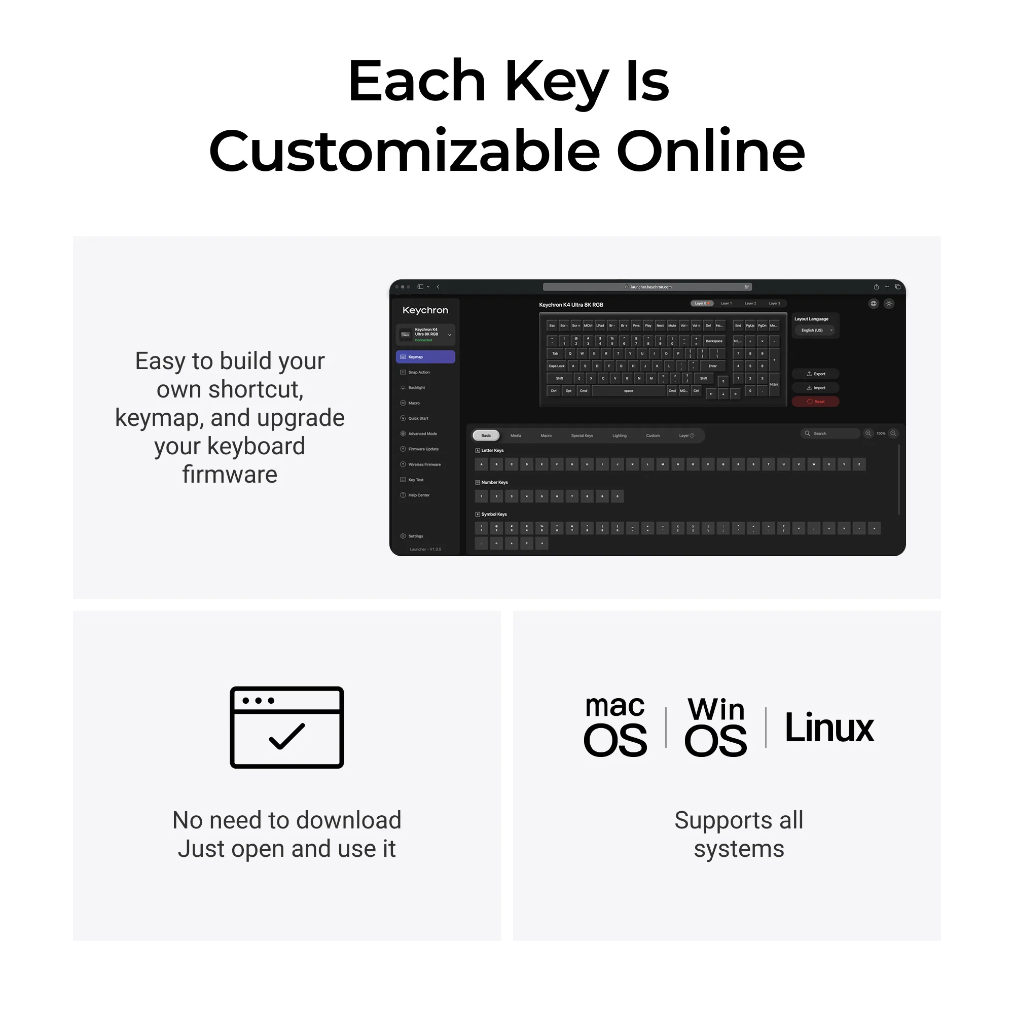 Teclado mecánico inalámbrico personalizado Keychron K4 Ultra 8K