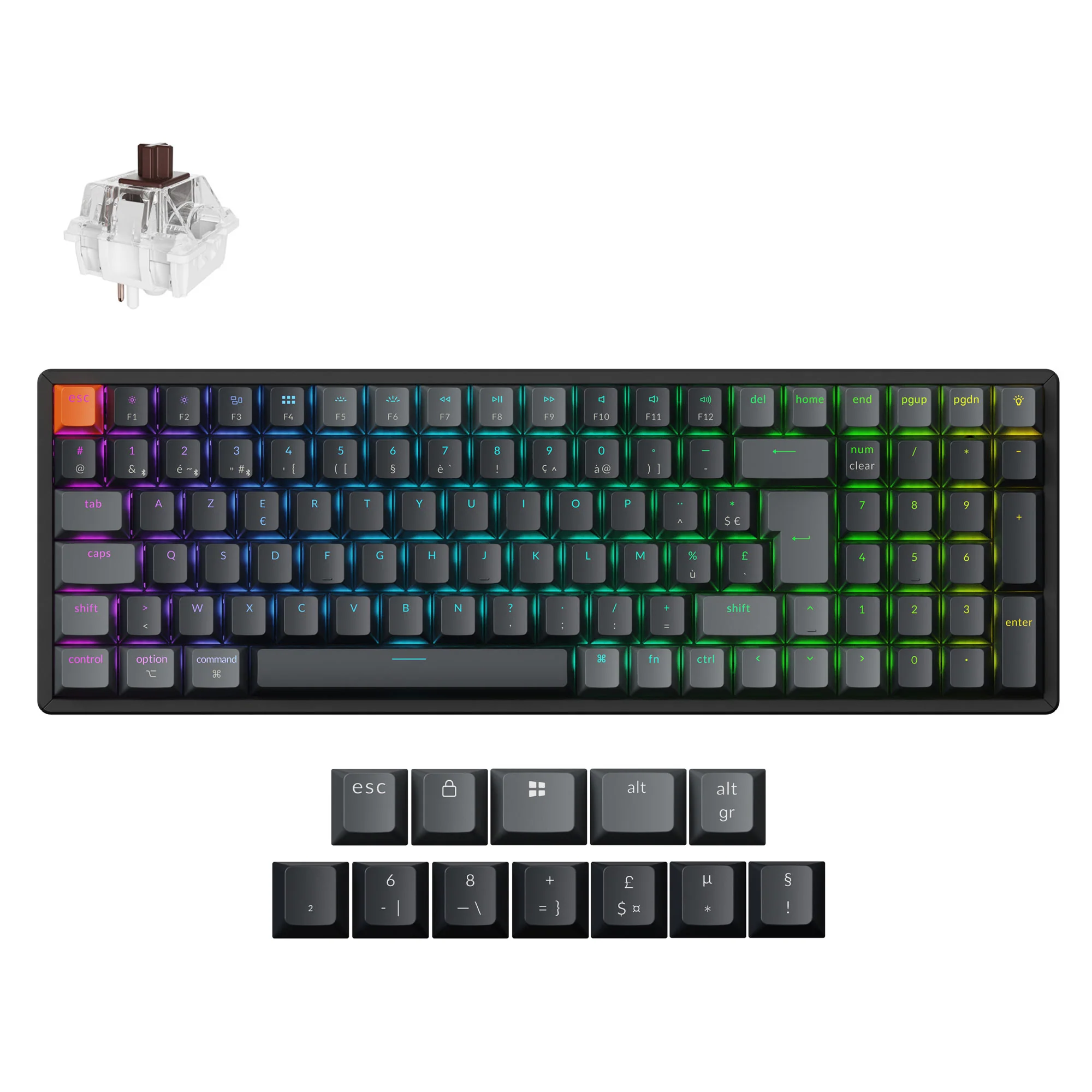 Teclado mecânico sem fio Keychron K4 QMK (layout ISO) - Versão 3