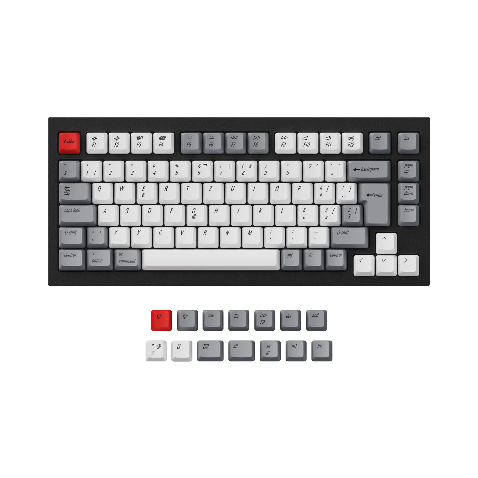 ISO & ANSI Q1 & Q1 Pro & Q2 & Q2 Pro & V1 & V2 & K2 & K2 Pro OEM Dye-Sub PBT Keycap Set - Retro