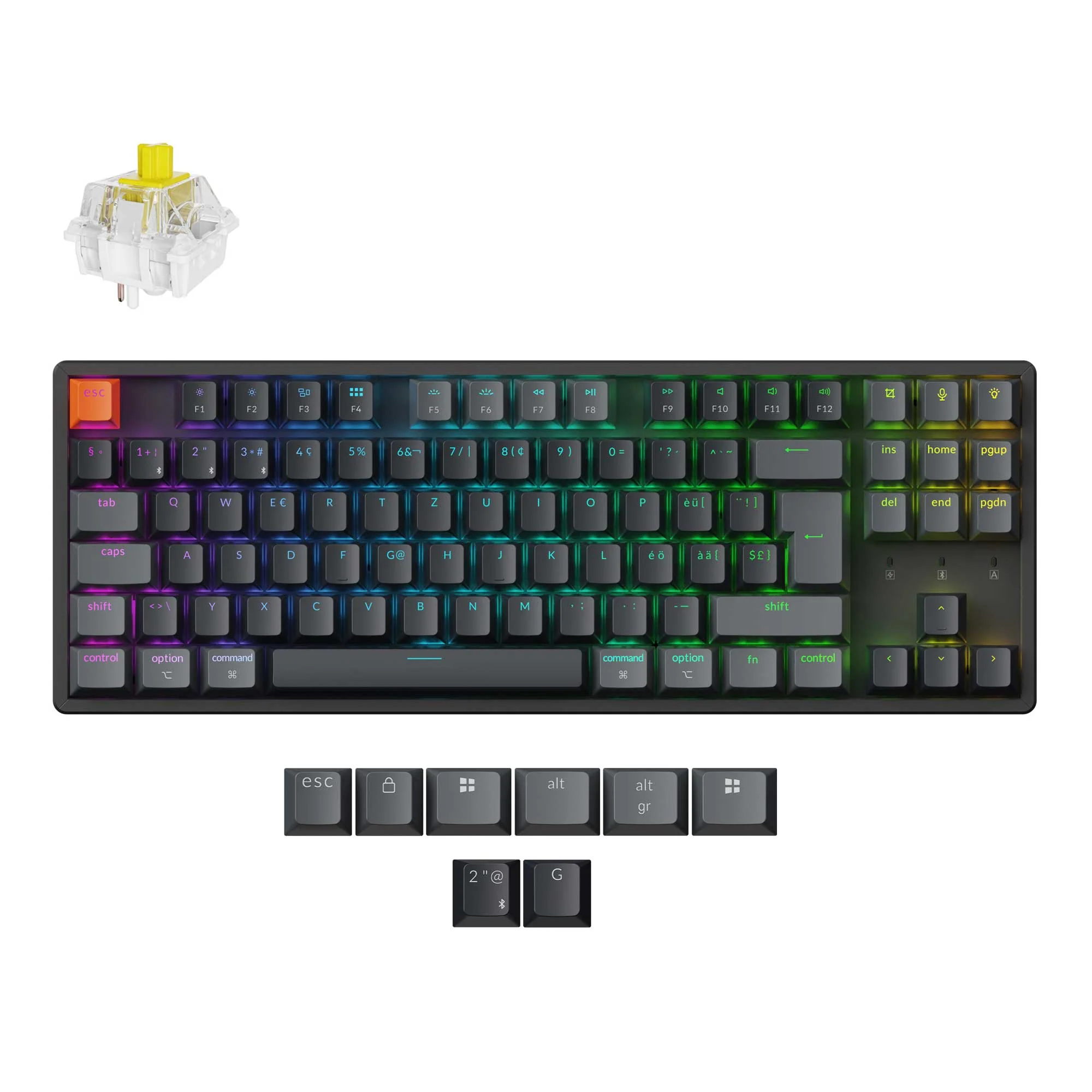 Keychron K8 QMK Wireless Mechanical Keyboard ISO Layout Collection (Version 2)