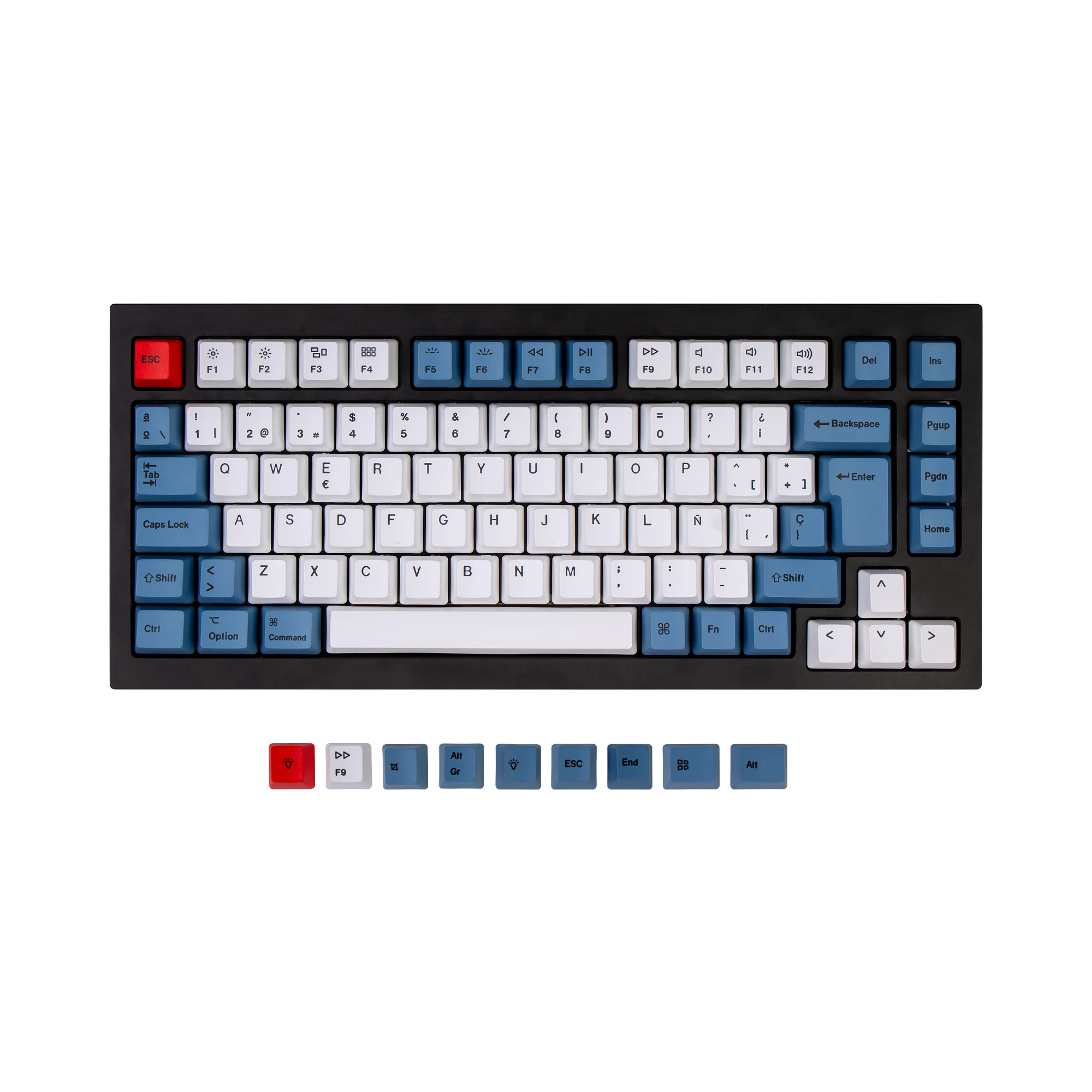 Set de touches PBT Dye-Sub OEM ISO pour Q1 & Q1 Pro & V1 & K2 & K2 Pro - Bleu