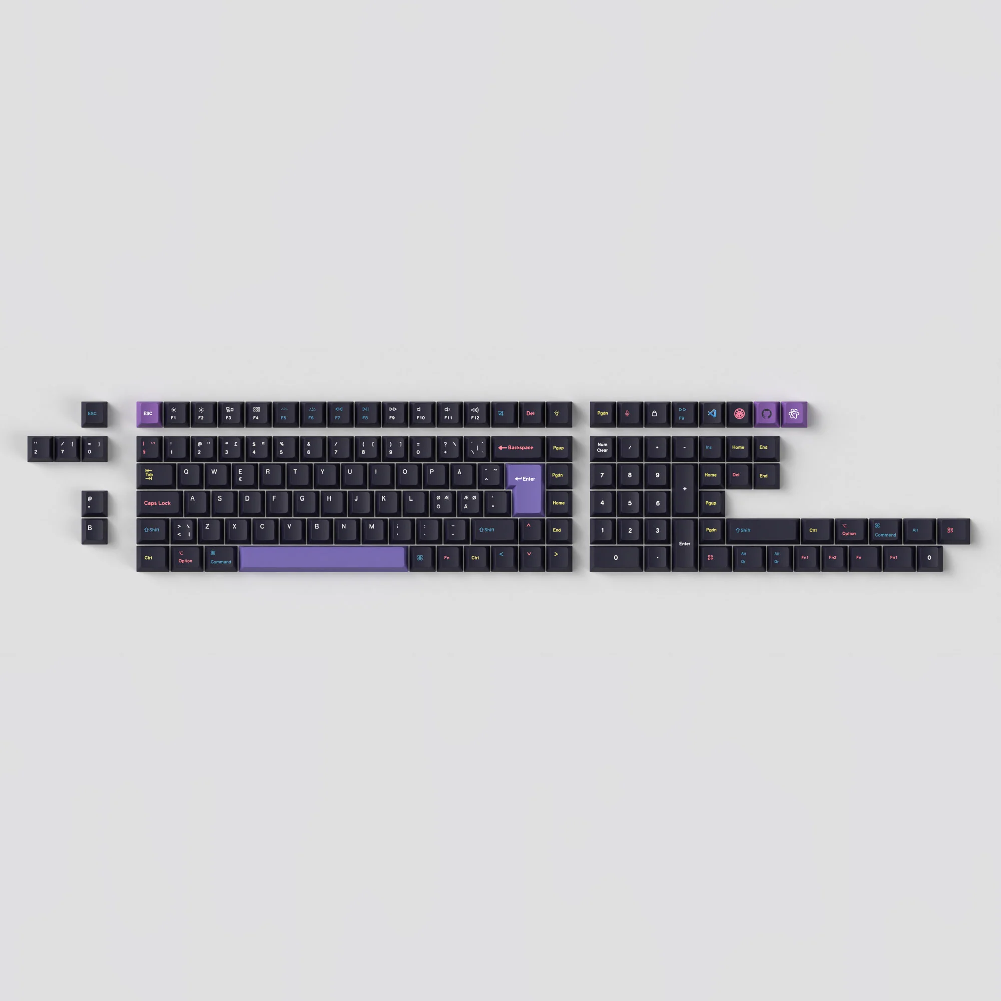 ISO Cherry Profile Dye-Sub PBT Komplet Keycap-sæt - Developer