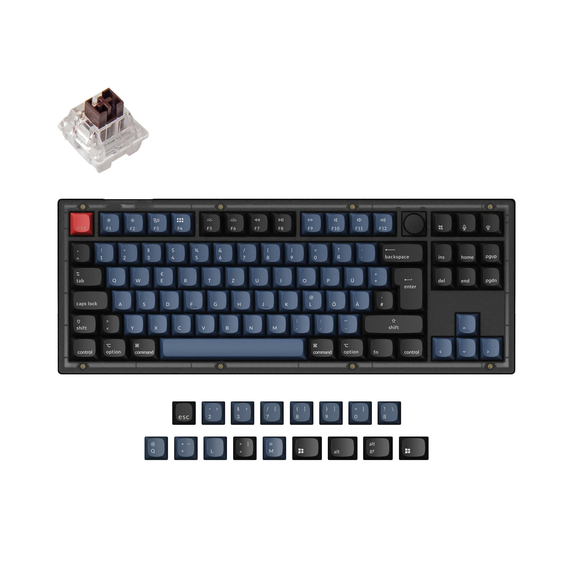 Keychron V3 QMK Custom -mekaaninen näppäimistö, ISO-asettelukokoelma