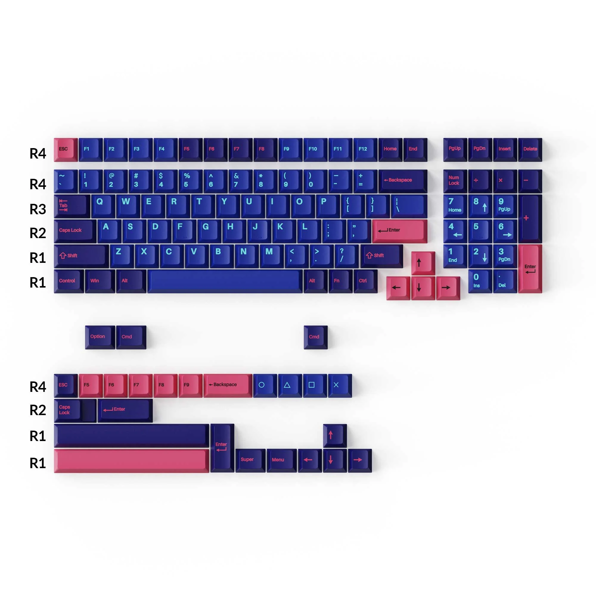 Set completo de teclas PBT Double-Shot perfil Cherry - Player