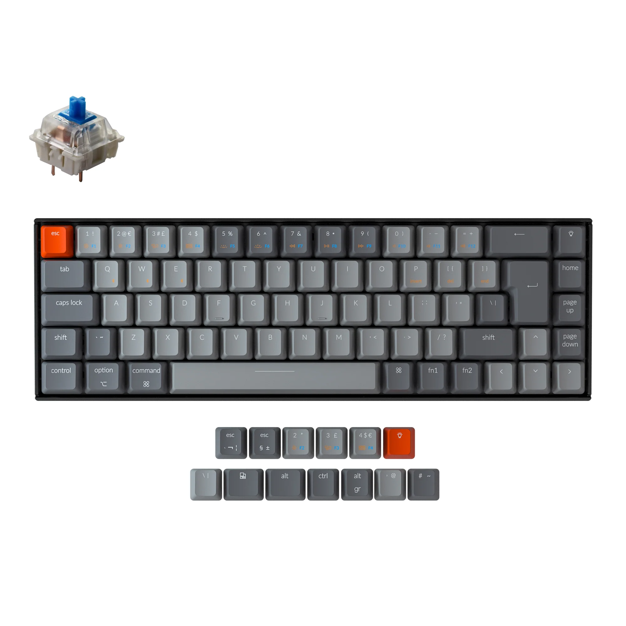 Keychron K6 trådløst mekanisk tastatur (UK ISO-layout)
