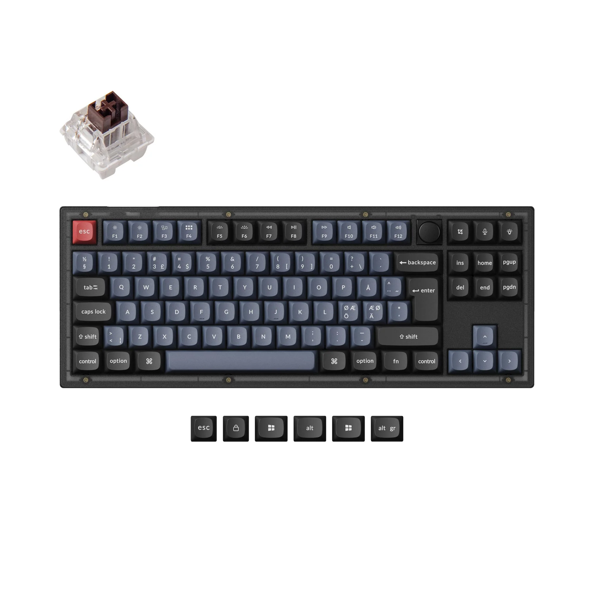 Keychron V3 QMK Custom -mekaaninen näppäimistö, ISO-asettelukokoelma