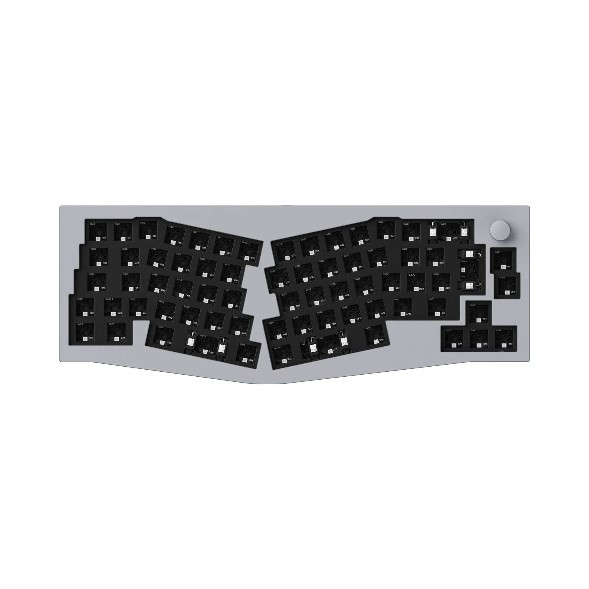 Teclado Mecânico Personalizado QMK Keychron Q8 (Layout Alice) - Coleção de Layout ISO