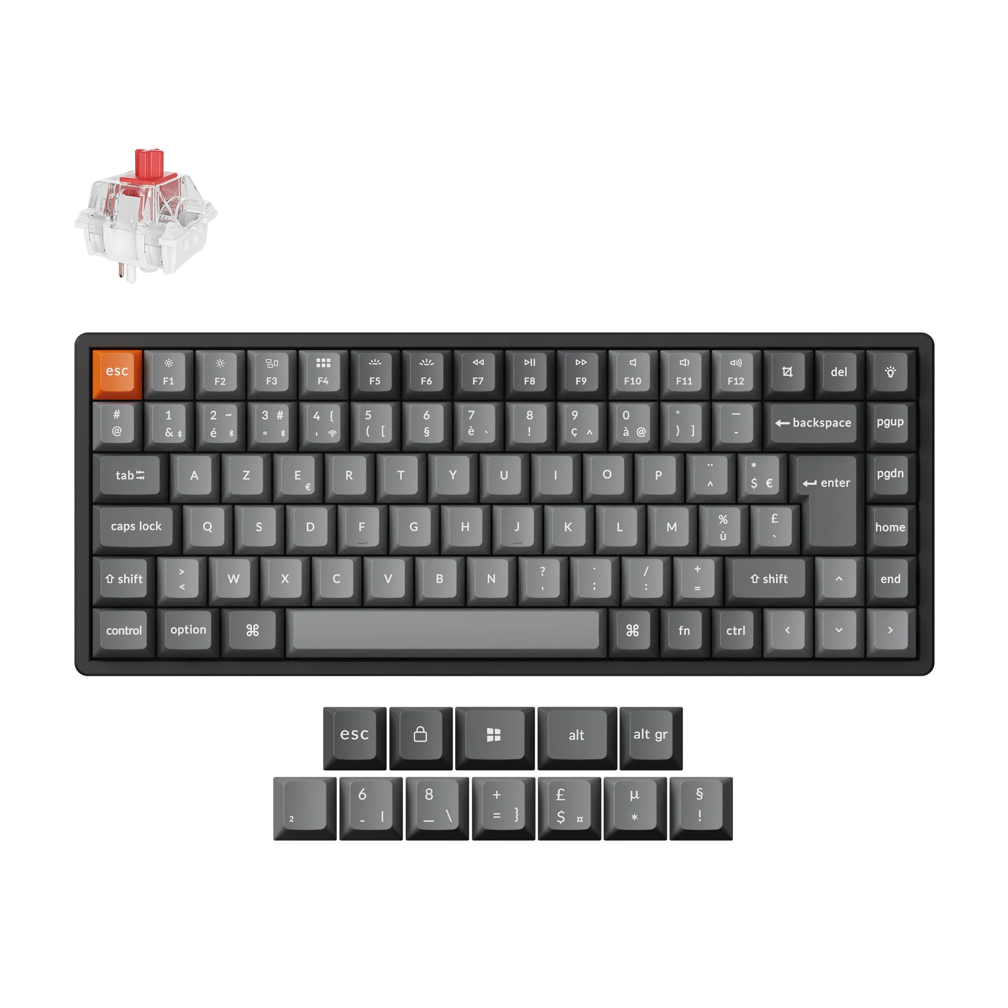Keychron K2 Max Teclado mecánico inalámbrico QMK, colección de distribución ISO