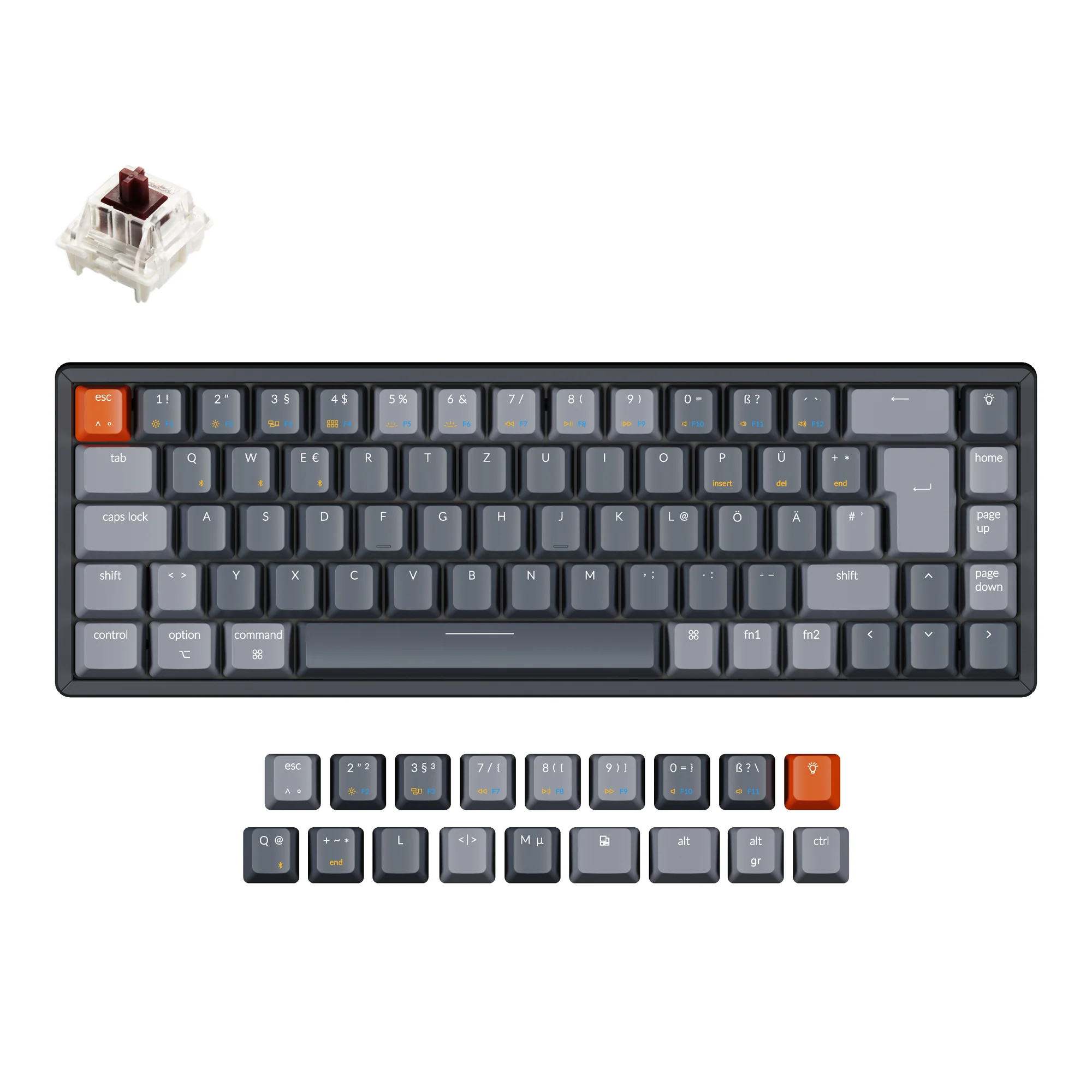 Teclado mecánico inalámbrico Keychron K6 (distribución ISO-DE alemana)