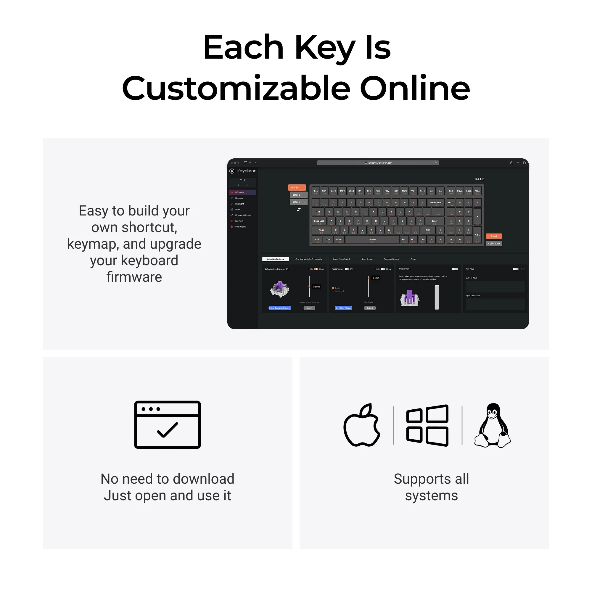 Keychron K4 HE langaton magneettikytkimellinen custom-näppäimistö