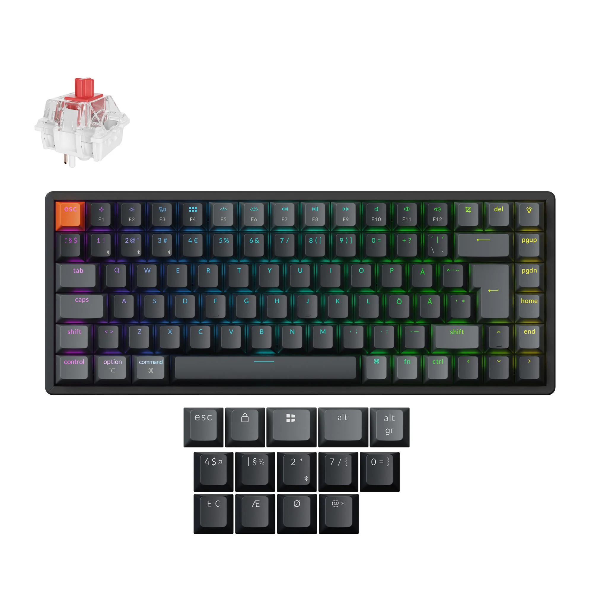 Keychron K2 QMK Kabellose Mechanische Tastatur (ISO-Layout) - Version 3
