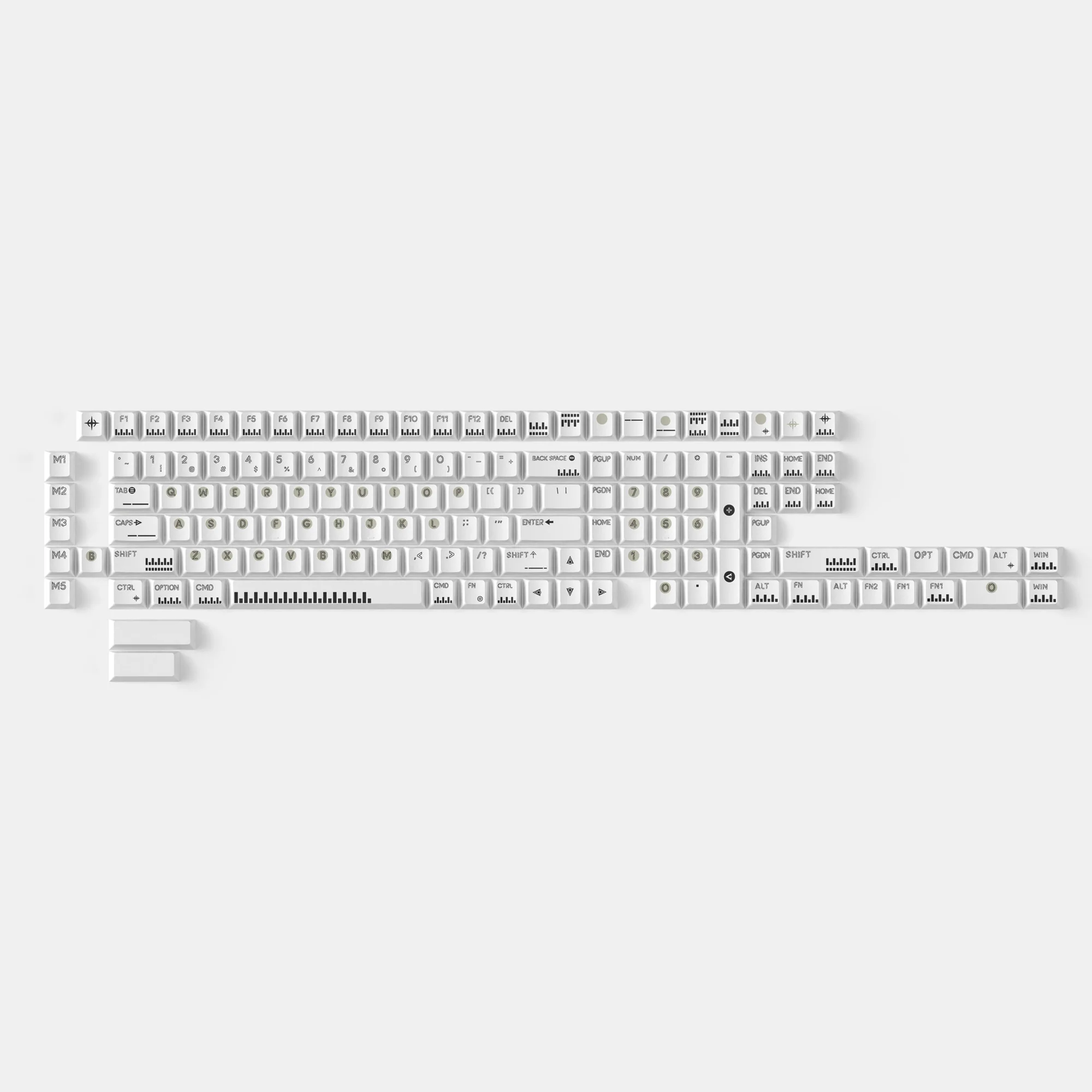 Classic Piano - Conjunto Completo de Keycaps PBT Dye-Sub Perfil Cherry