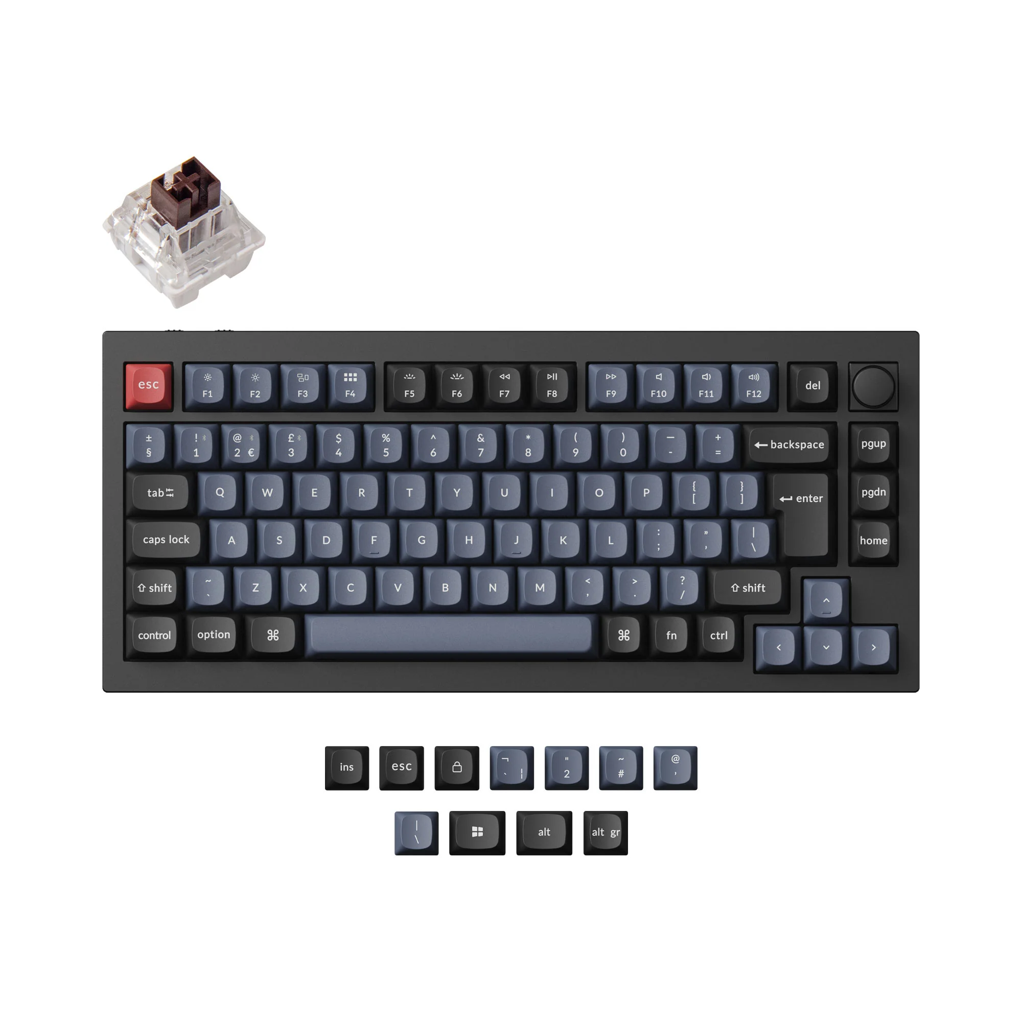 Keychron Q1 Pro QMK/VIA langaton Custom-mekaaninen näppäimistö ISO-asettelukokoelma