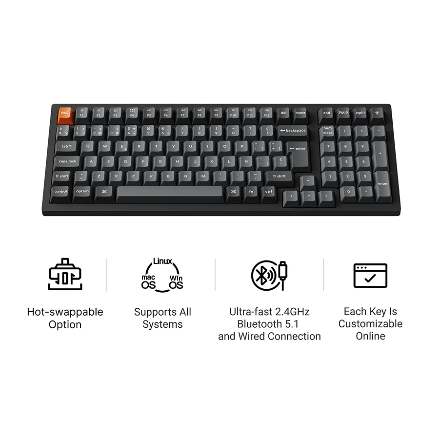 Teclado mecánico inalámbrico Keychron K4 Max QMK colección distribución ISO