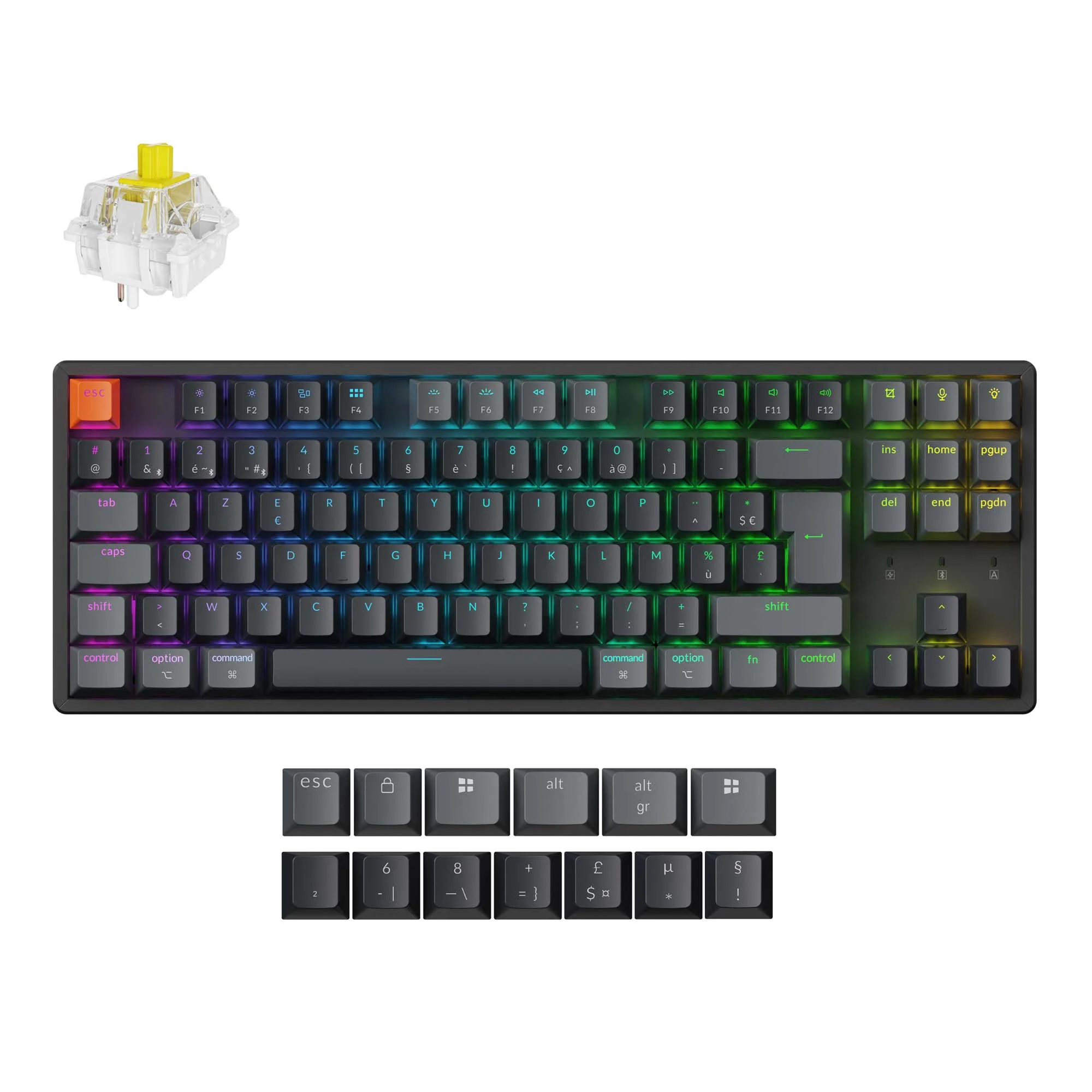 Keychron K8 QMK Wireless Mechanical Keyboard ISO Layout Collection (Version 2)
