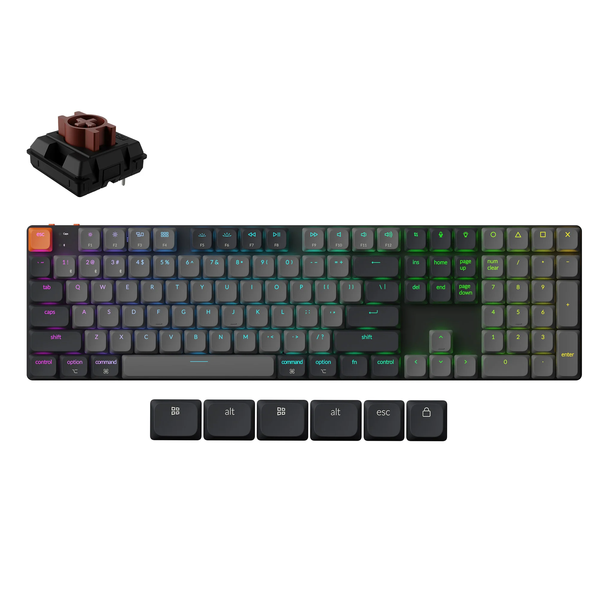Teclado Mecânico Sem Fio Keychron K5 QMK (Versão 2)