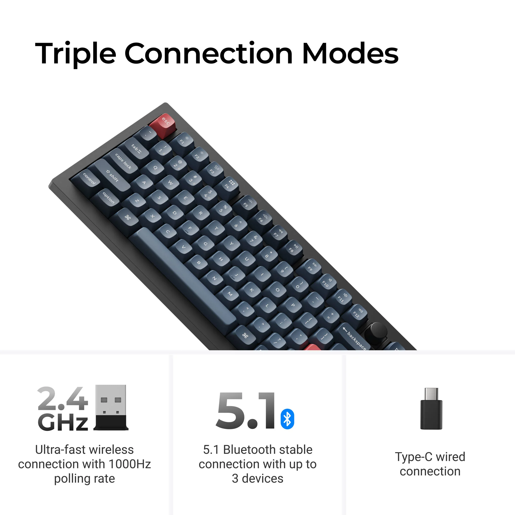 Keychron V6 Max QMK/VIA Teclado mecánico inalámbrico personalizado