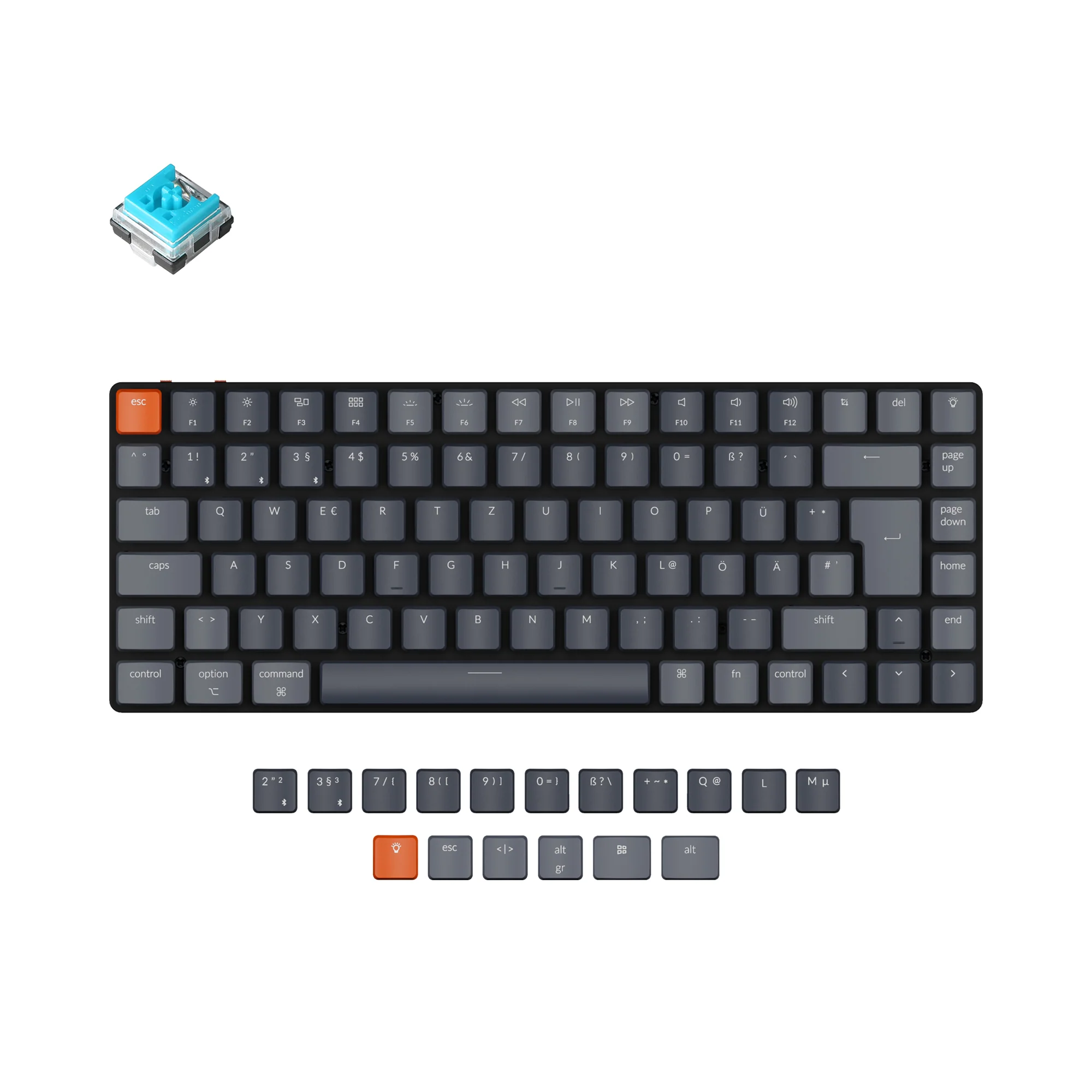 Tastiera meccanica wireless ultra-slim Keychron K3 (layout tedesco ISO-DE) - Versione 2