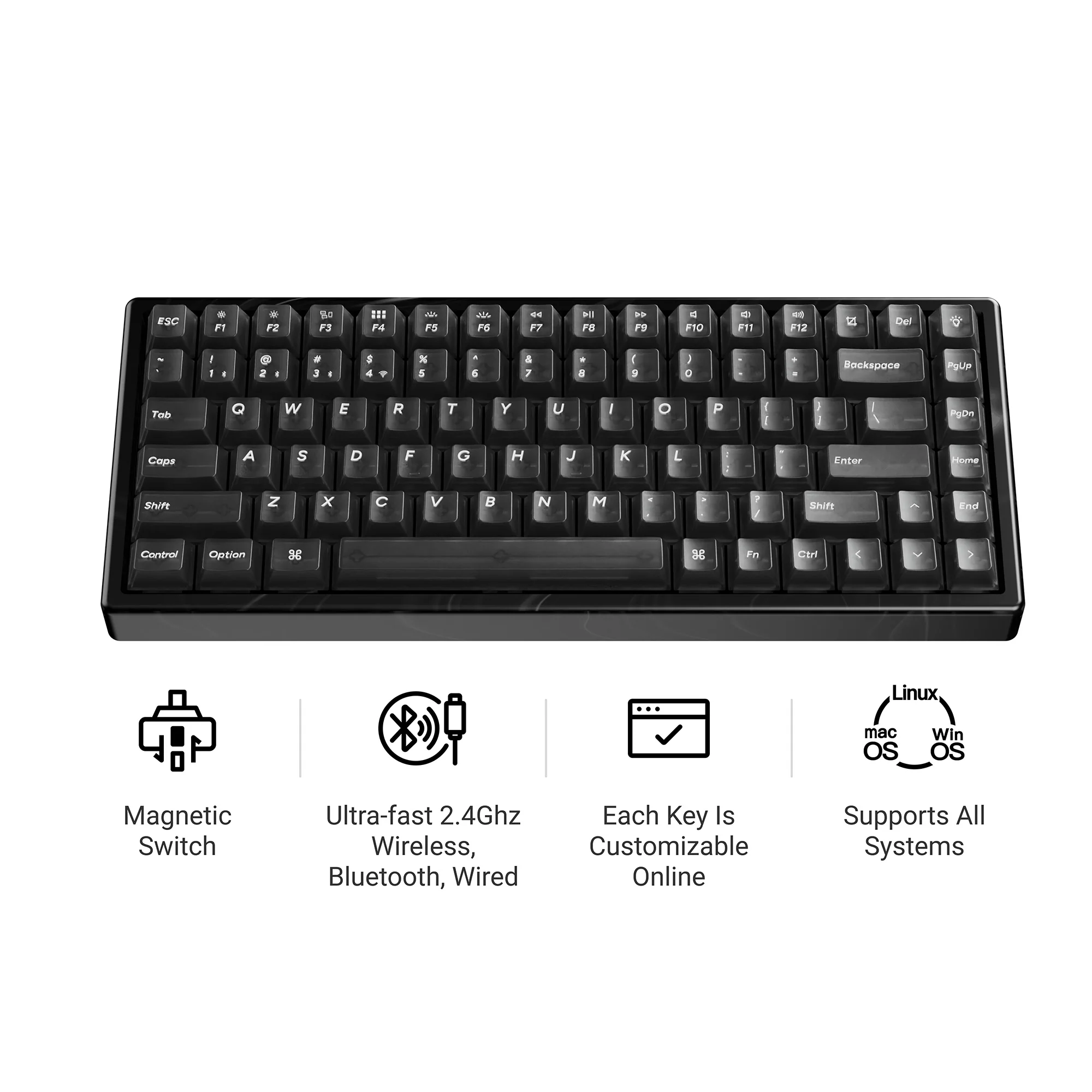 Keychron K2 HE Trådløst Magnetisk Switch Custom-tastatur - Resin Edition