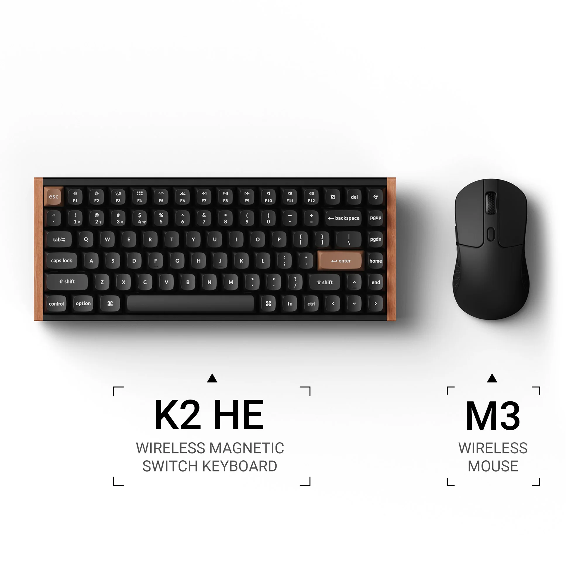 Kit Sem Fio Elite com Teclado Keychron K2 HE e Mouse M3