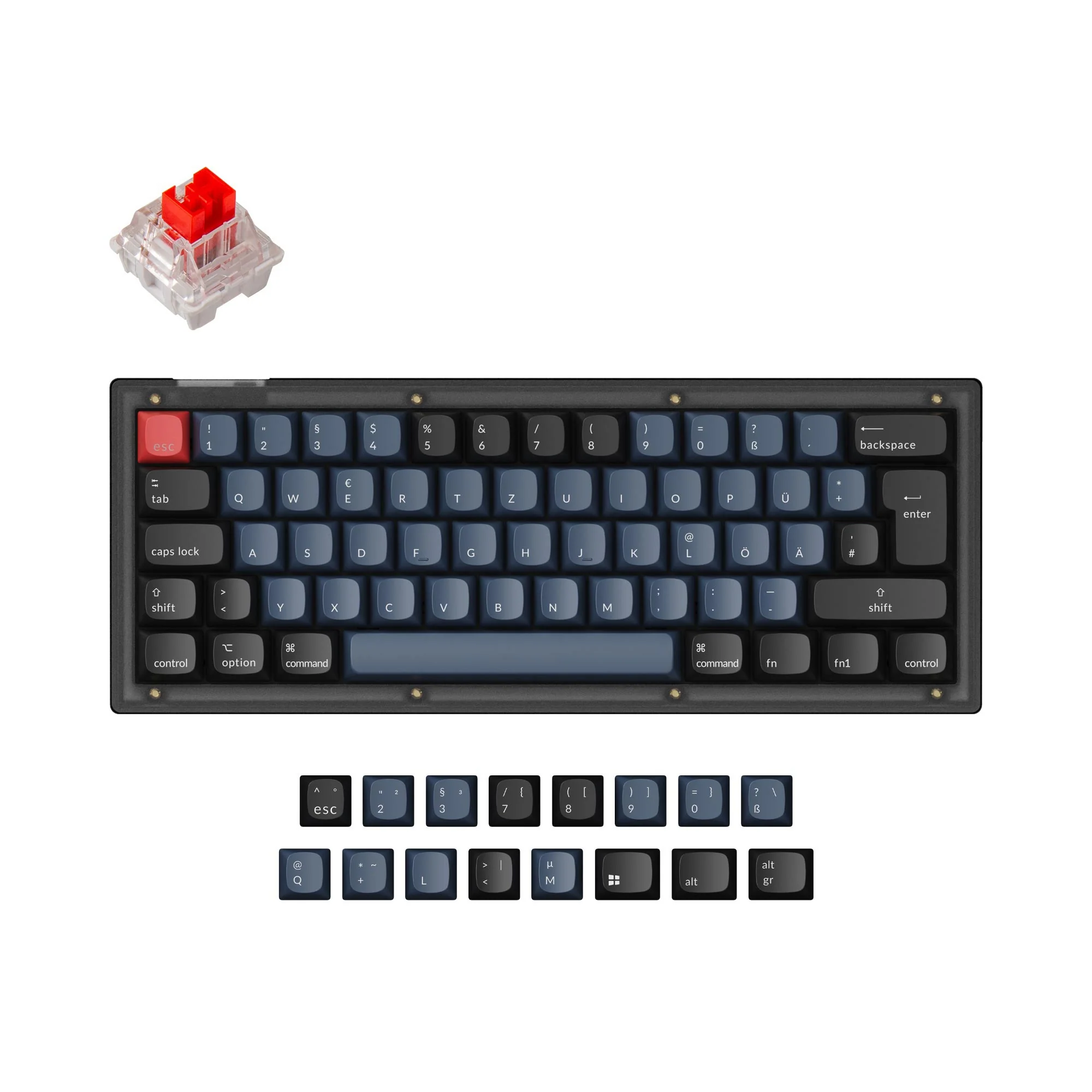 Colección de teclado mecánico personalizado Keychron V4 QMK con distribución ISO