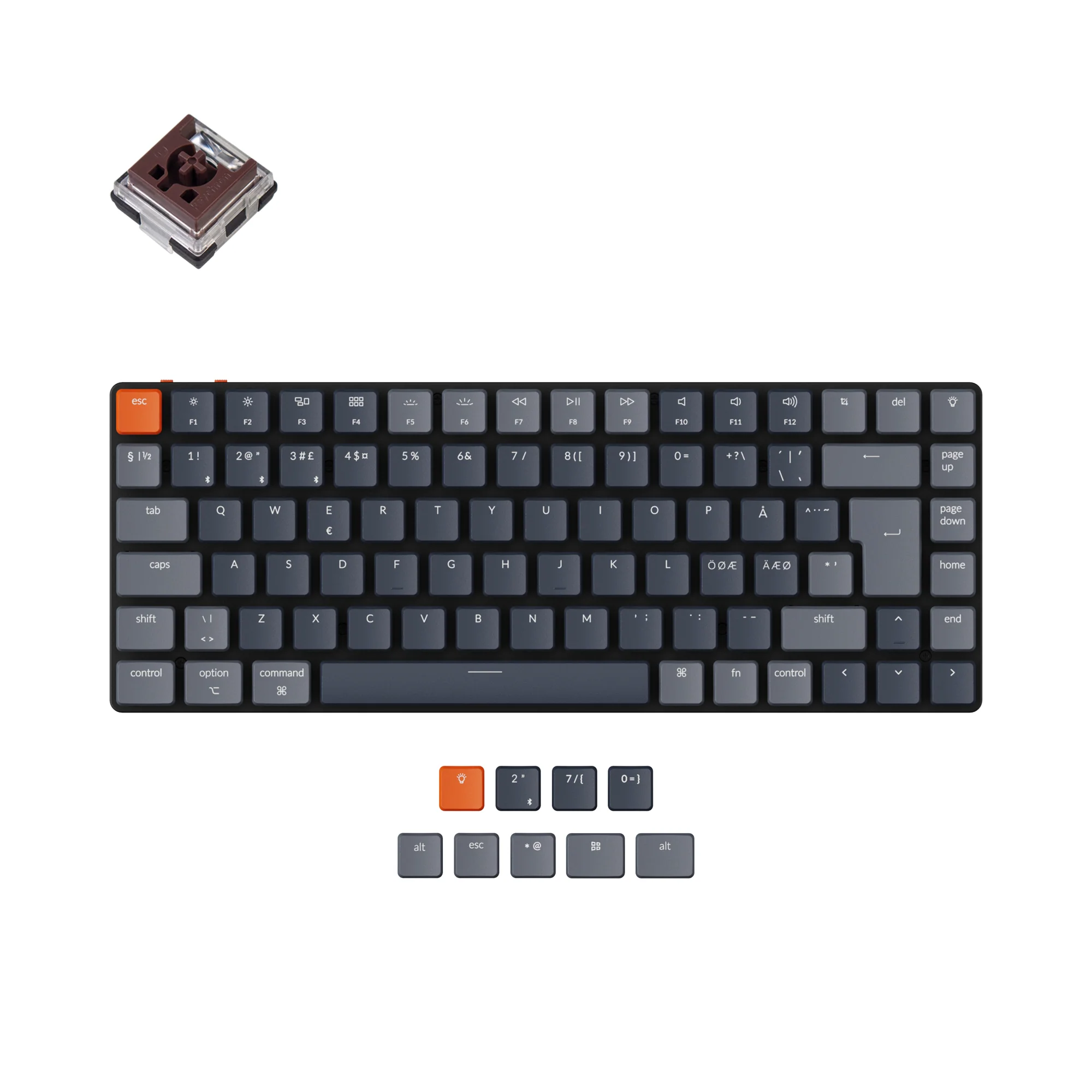 Teclado Mecânico Sem Fio Ultrafino Keychron K3 (Layout ISO Nórdico) - Versão 2