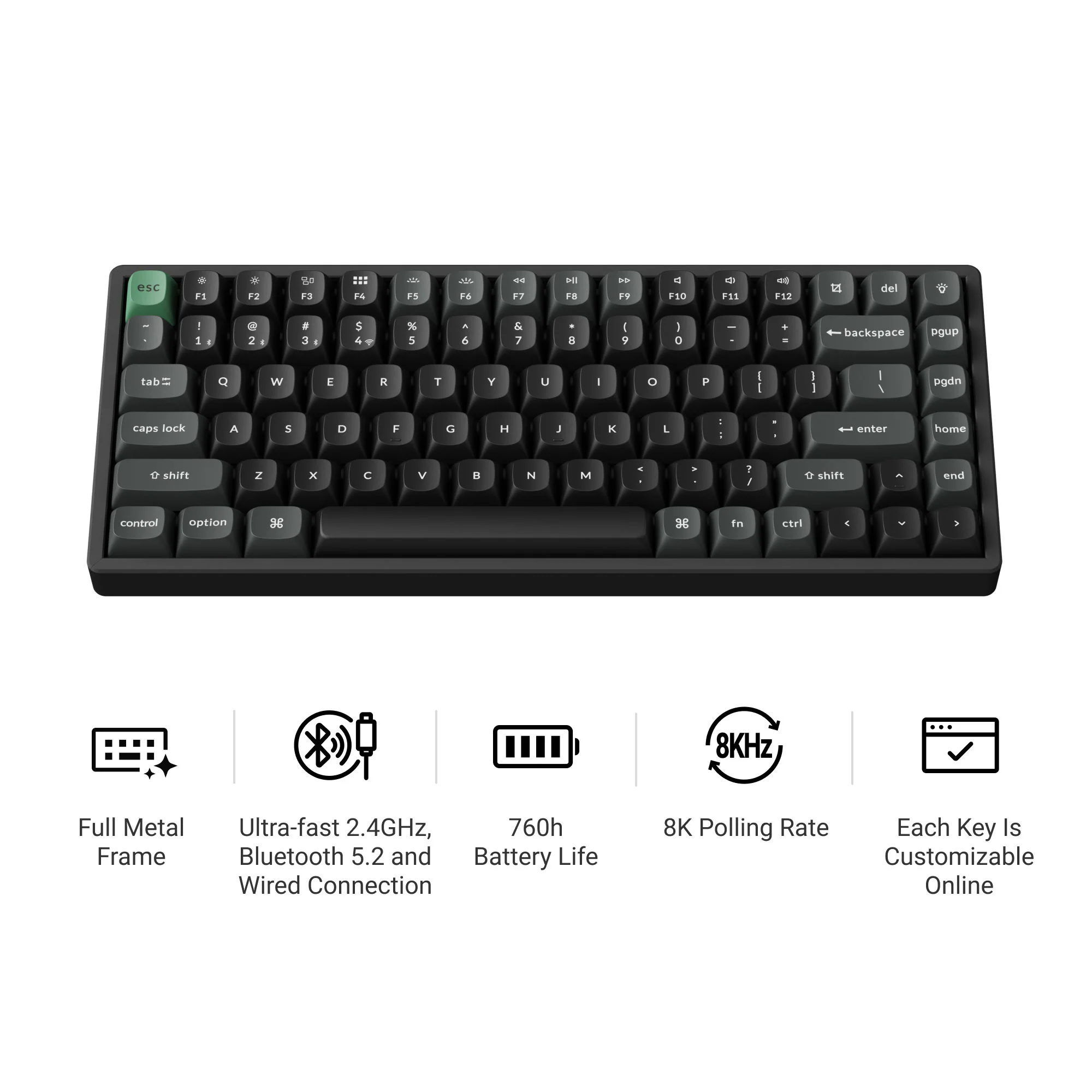 Teclado Mecânico Sem Fio Custom Keychron K2 Ultra 8K
